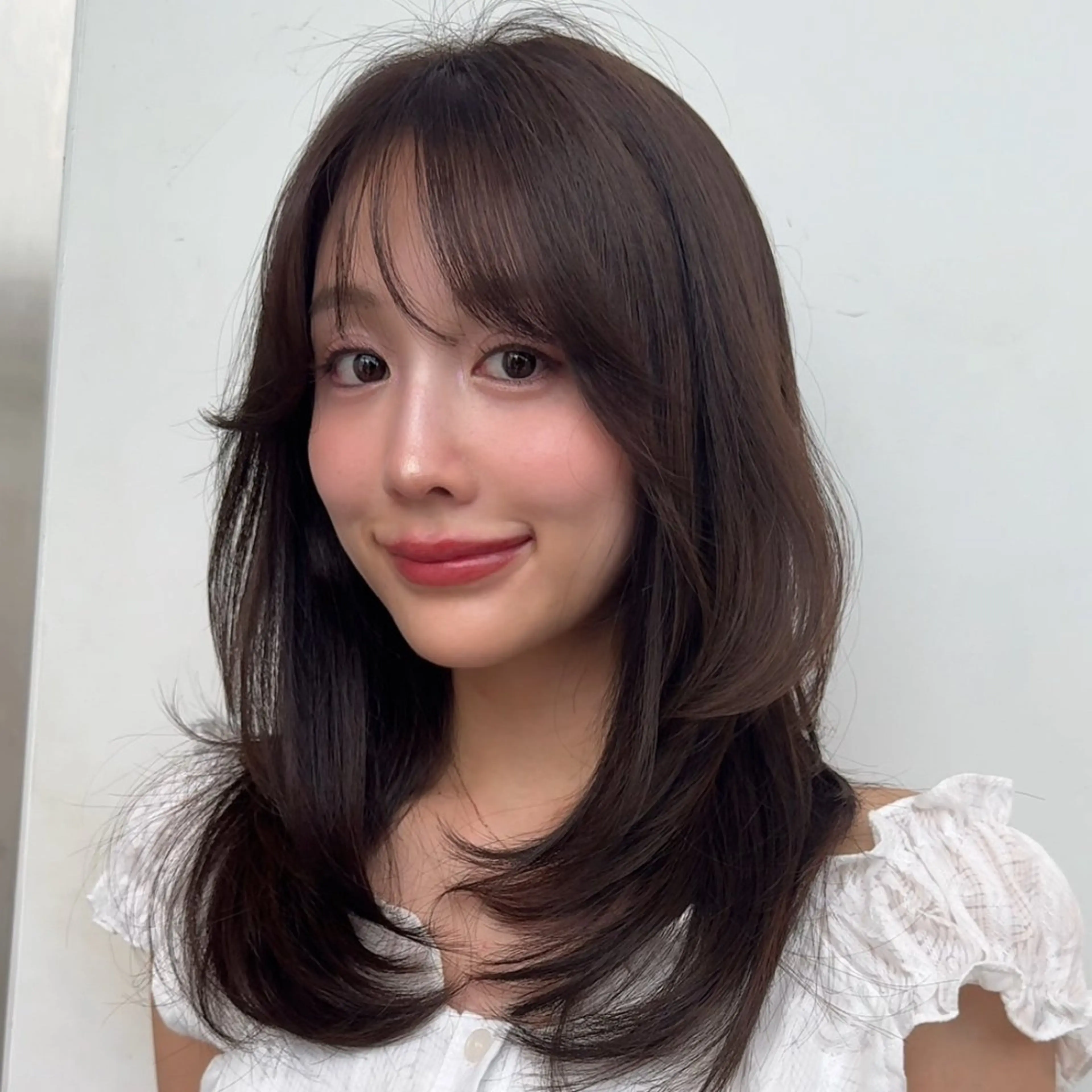 ミディアム カラー ミディアムレイヤー 伸ばしかけ レイヤーカット カット ヘアカラー トリートメント 🎀𝑆𝐴𝑅𝐴 /レイヤーカット🎀のヘアスタイル