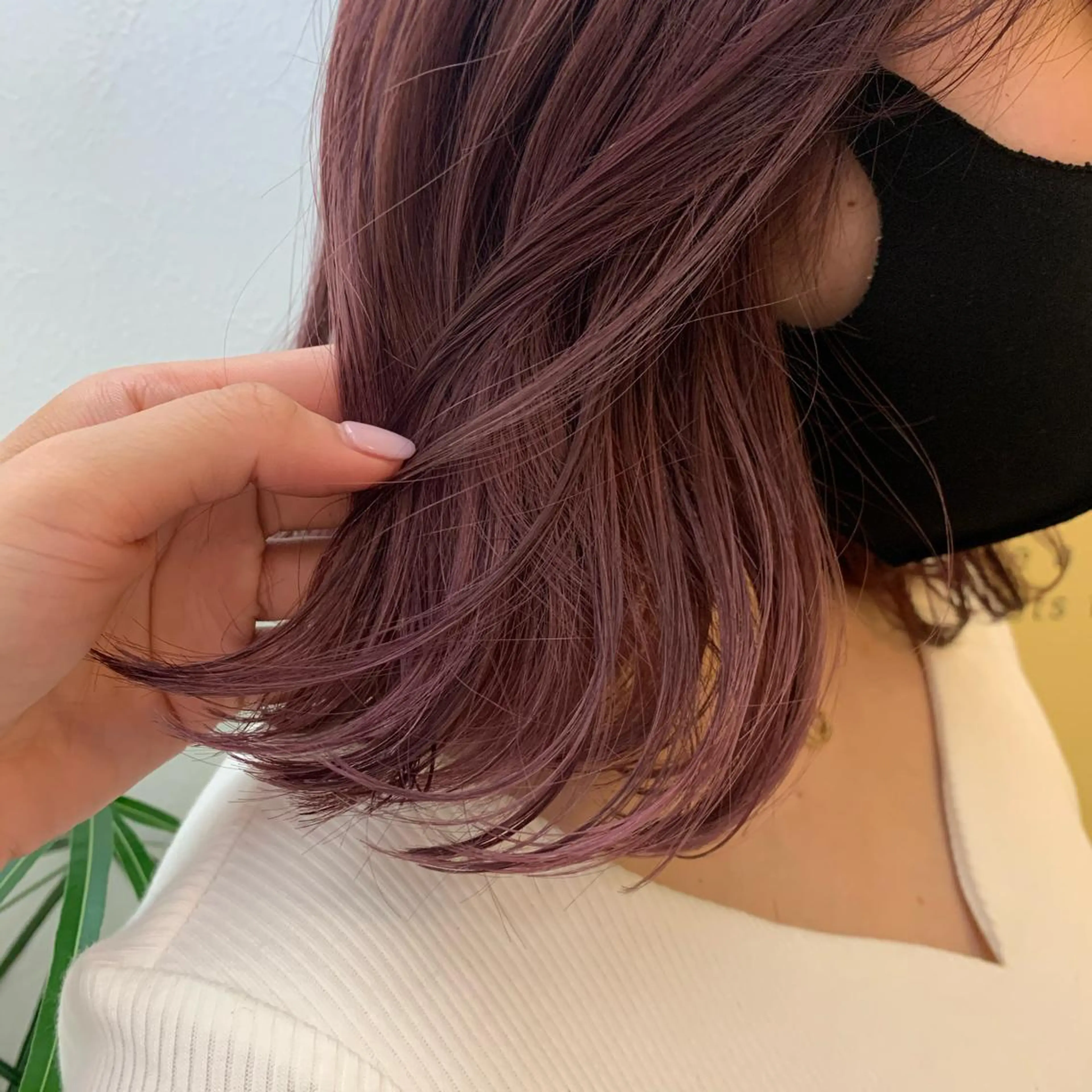 ミディアム カラー ブリーチ ピンクカラー ピンクパープル パープルカラー カット ヘアカラー トリートメント hub hair レイヤー/透明感のヘアスタイル