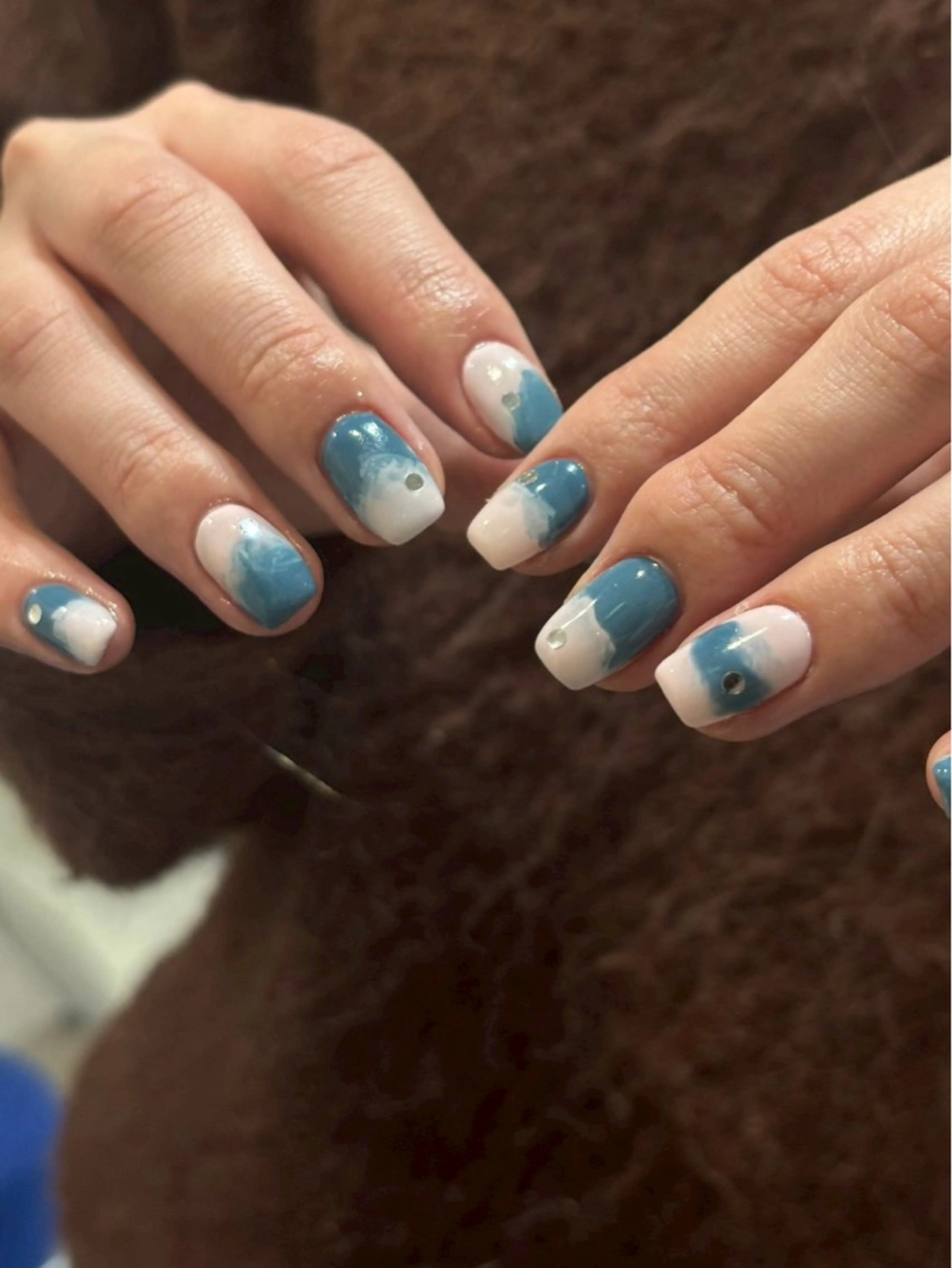 ネイル ハンドネイル 0203ムニムサン 💙Harukaのネイルデザイン