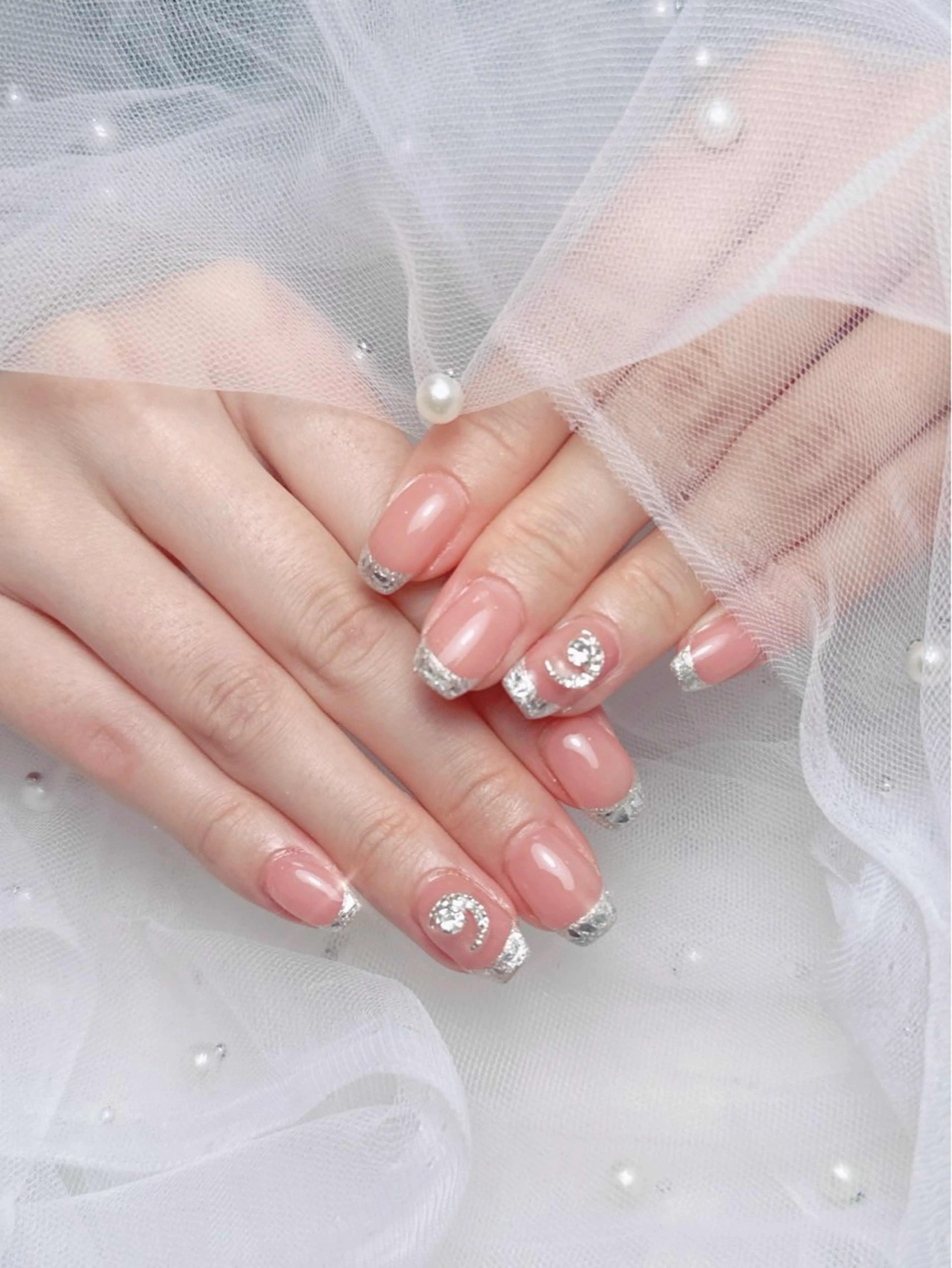 ネイル フレンチネイル ジェルネイル ハート 韓国ネイル マグネットネイル ハンドネイル ネイルサロン lotusのネイルデザイン