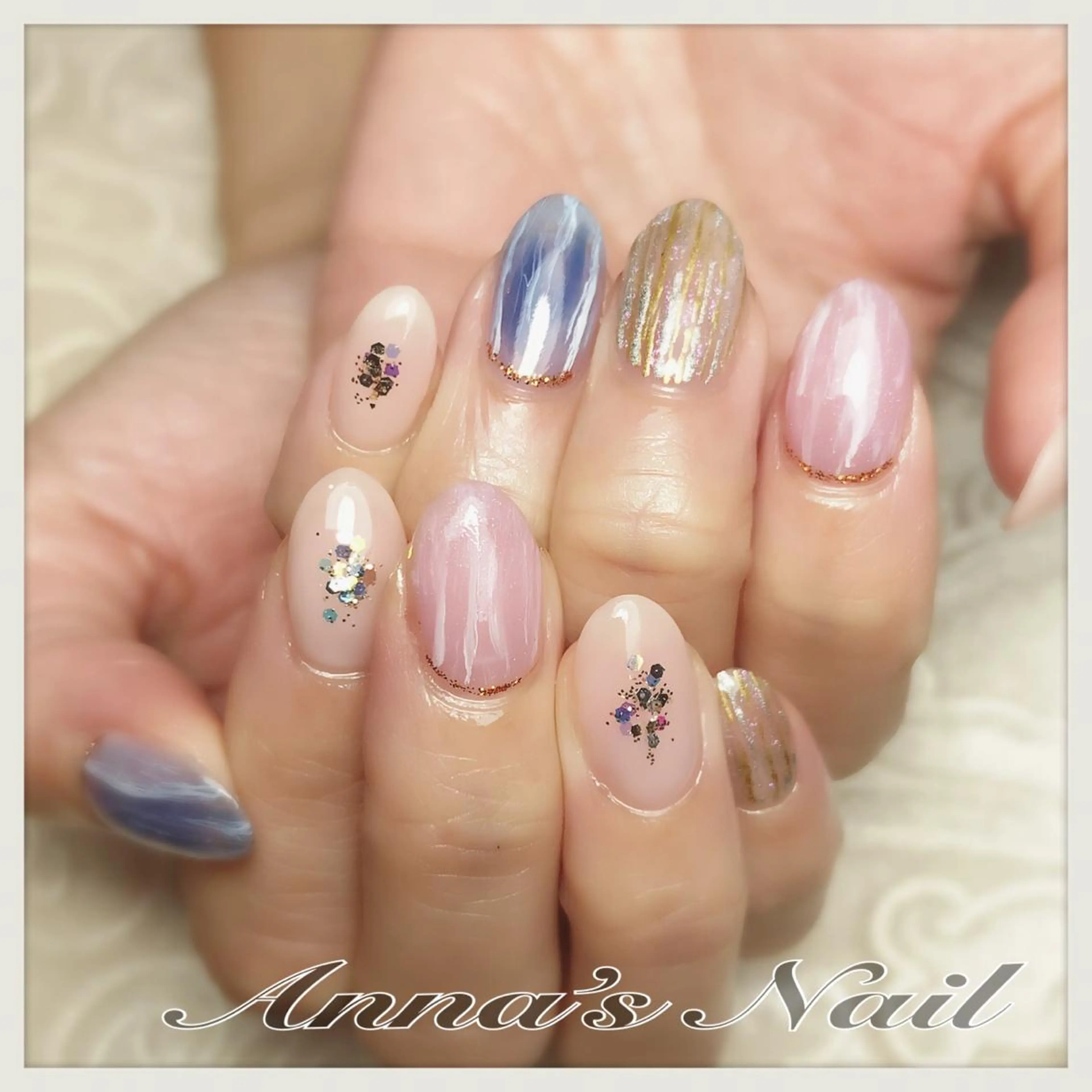 ネイル アートネイル ニュアンスネイル 清口 杏奈のネイルデザイン