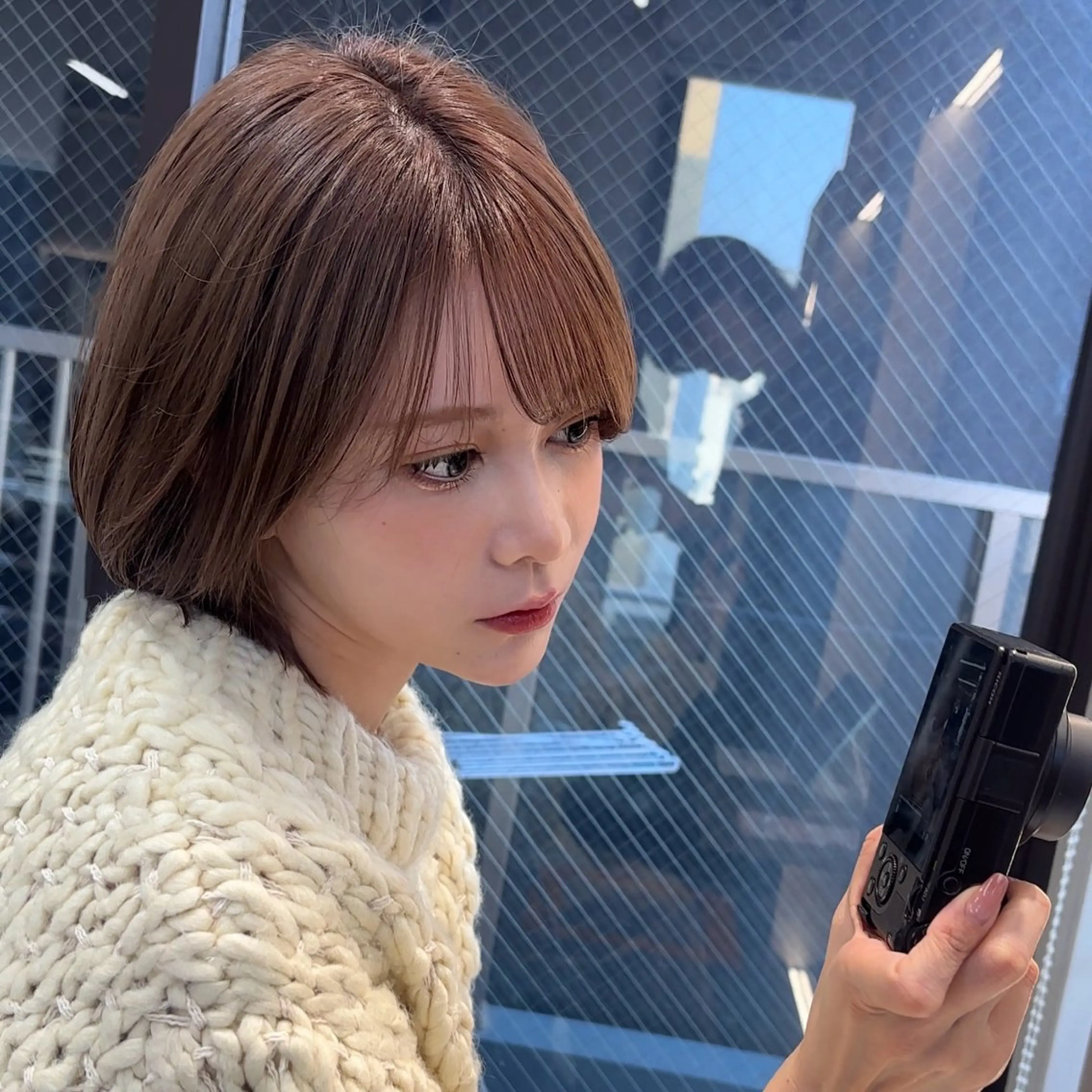 ミディアム カラー ボブレイヤー ボブ レイヤーカット 似合わせカット カット ヘアカラー トリートメント ウメダナオヤ/ くびれヘア✨のヘアスタイル