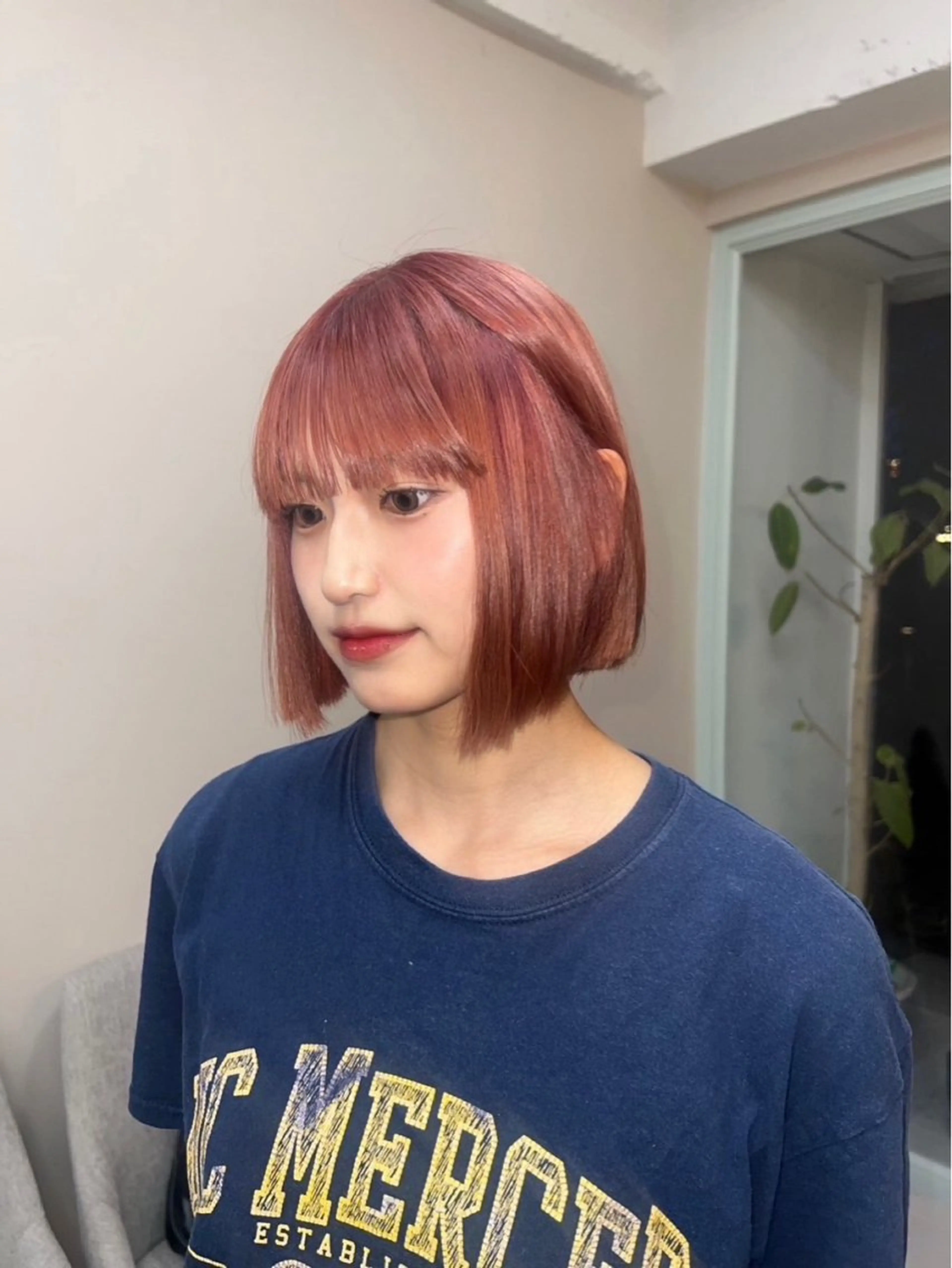 ミディアム カラー ヘアカラー トリートメント 岡山ハイトーン・ ルーツカラー/こもものヘアスタイル