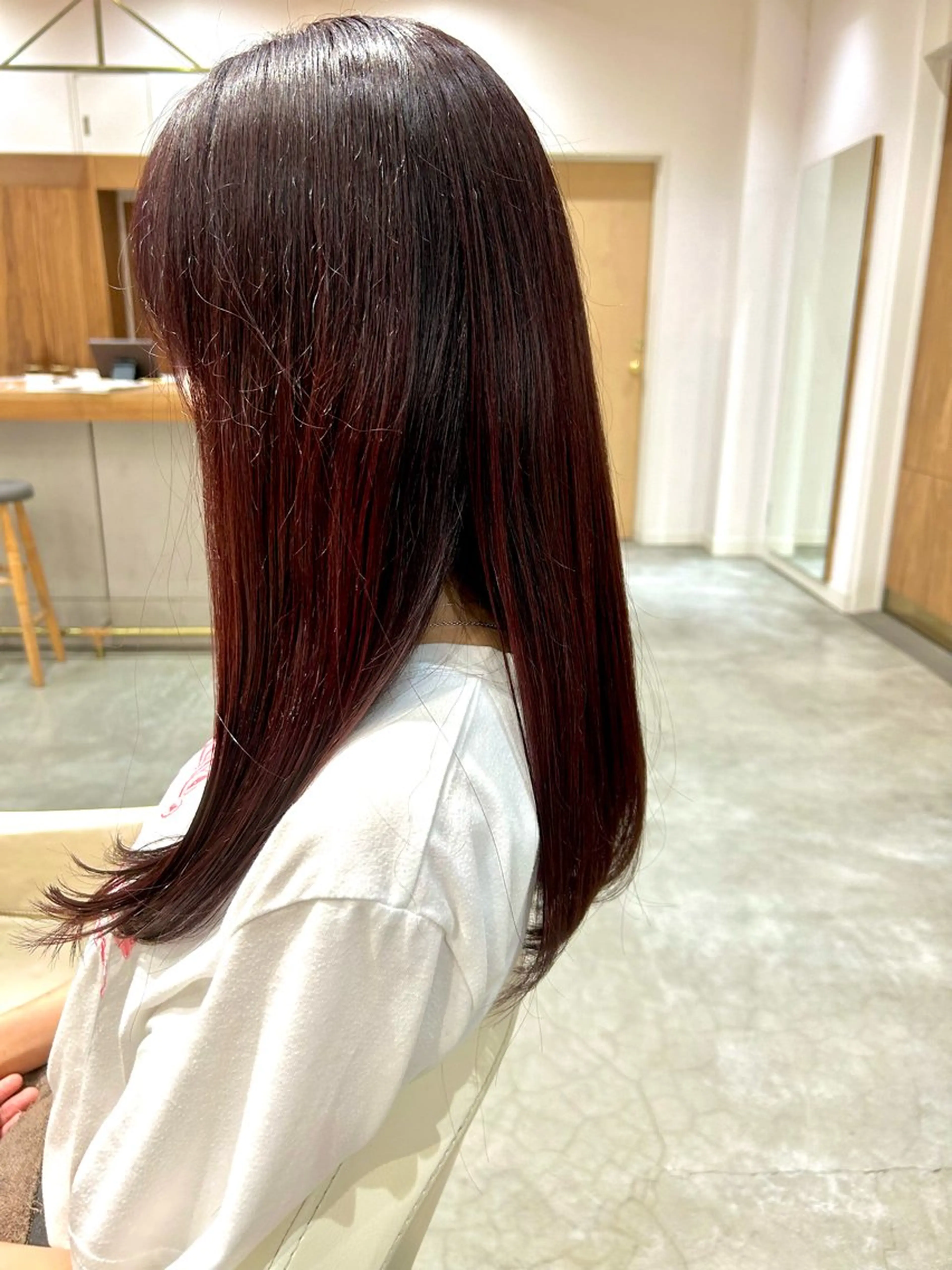 ロング カラー レッドカラー ヘアカラー トリートメント 佐藤 悠生 メンズパーマ.カットのヘアスタイル