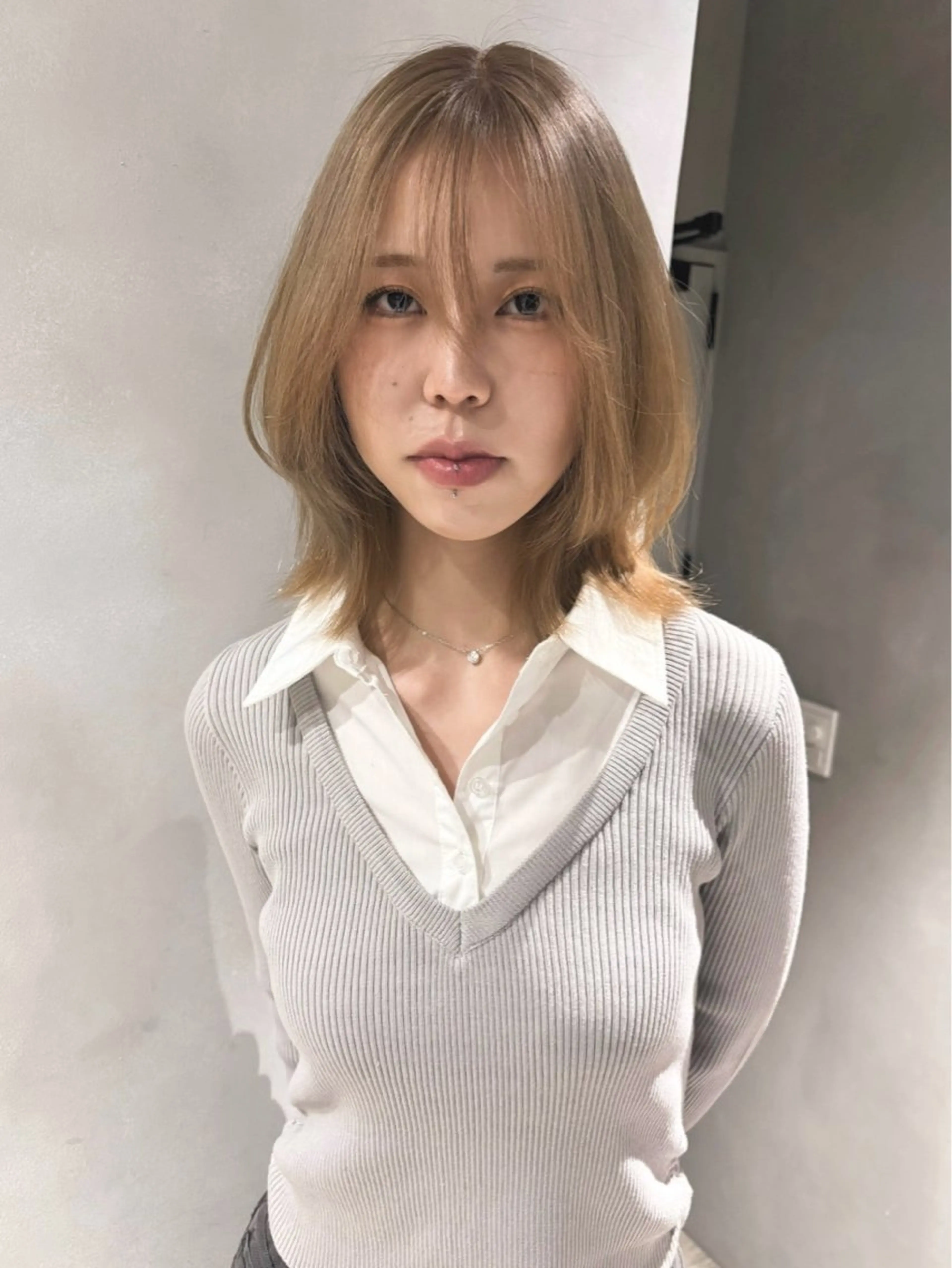 ミディアム カラー カット ヘアカラー トリートメント Juna✂️ レイヤー / ボブのヘアスタイル