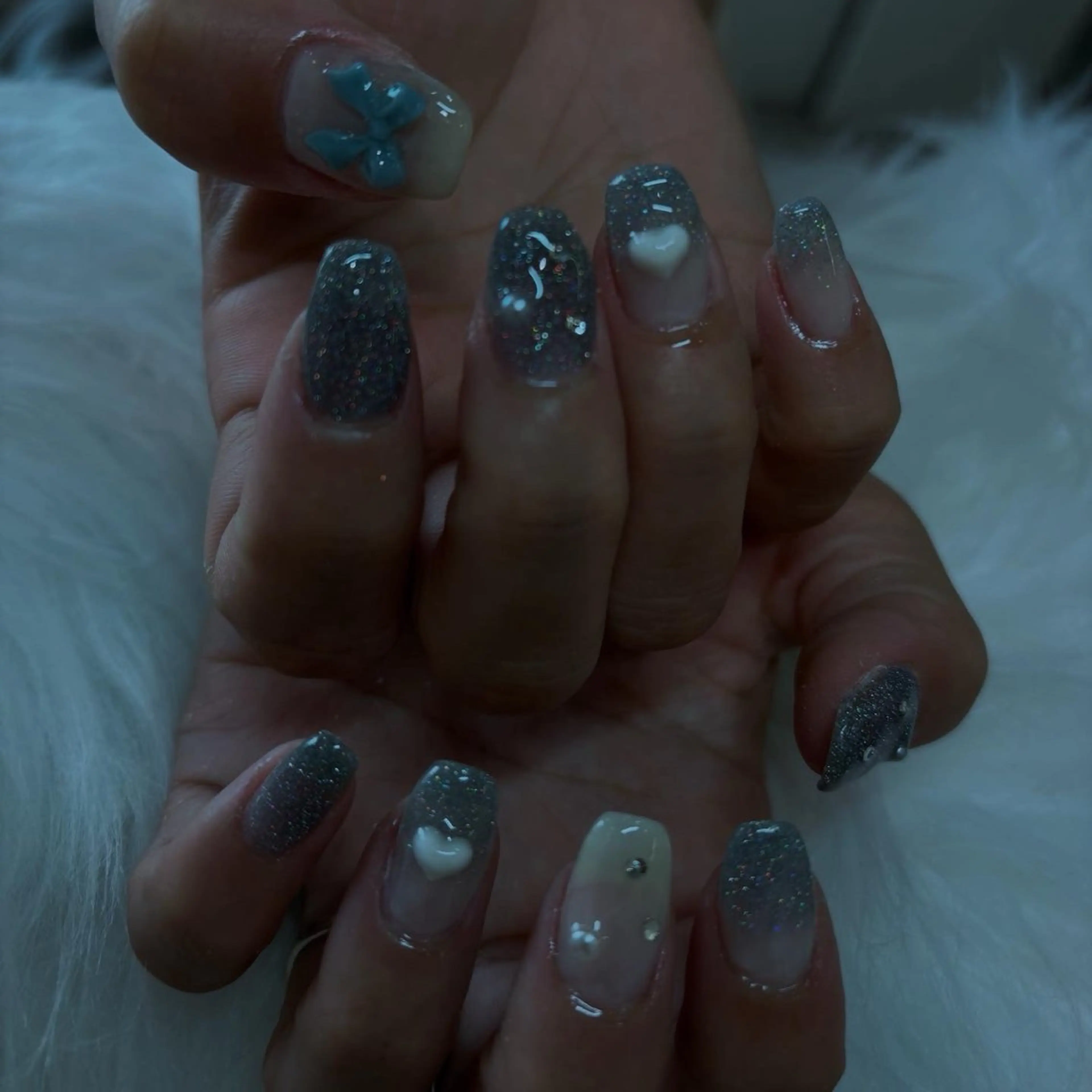 ネイル ブルー 長さ出し フラッシュネイル フットネイル グラデーション Vante梅田店所属・vante_aimi .パラジェル取扱店のネイルデザイン