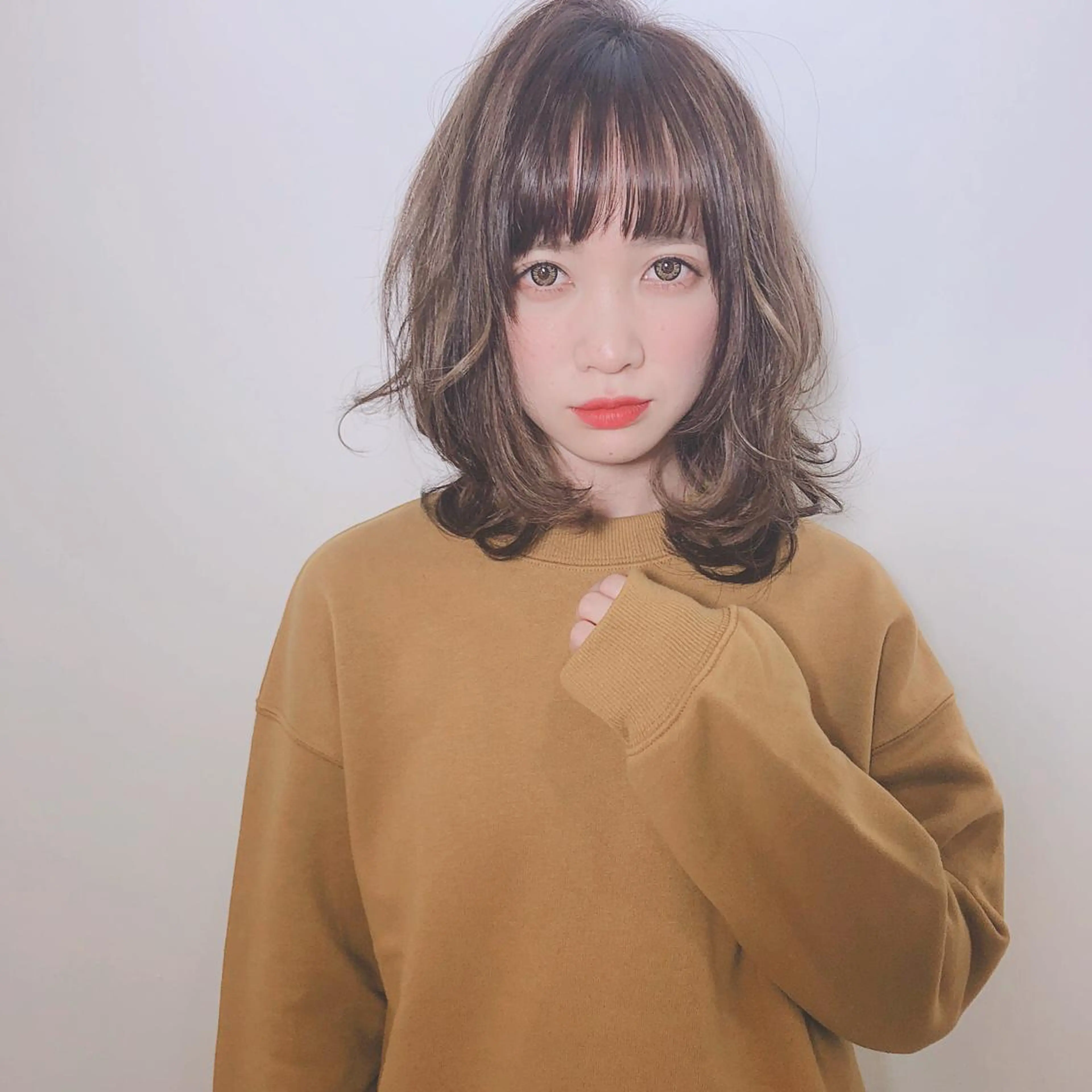 ミディアム 店長/mao/ 前髪/顔周りカットのヘアスタイル