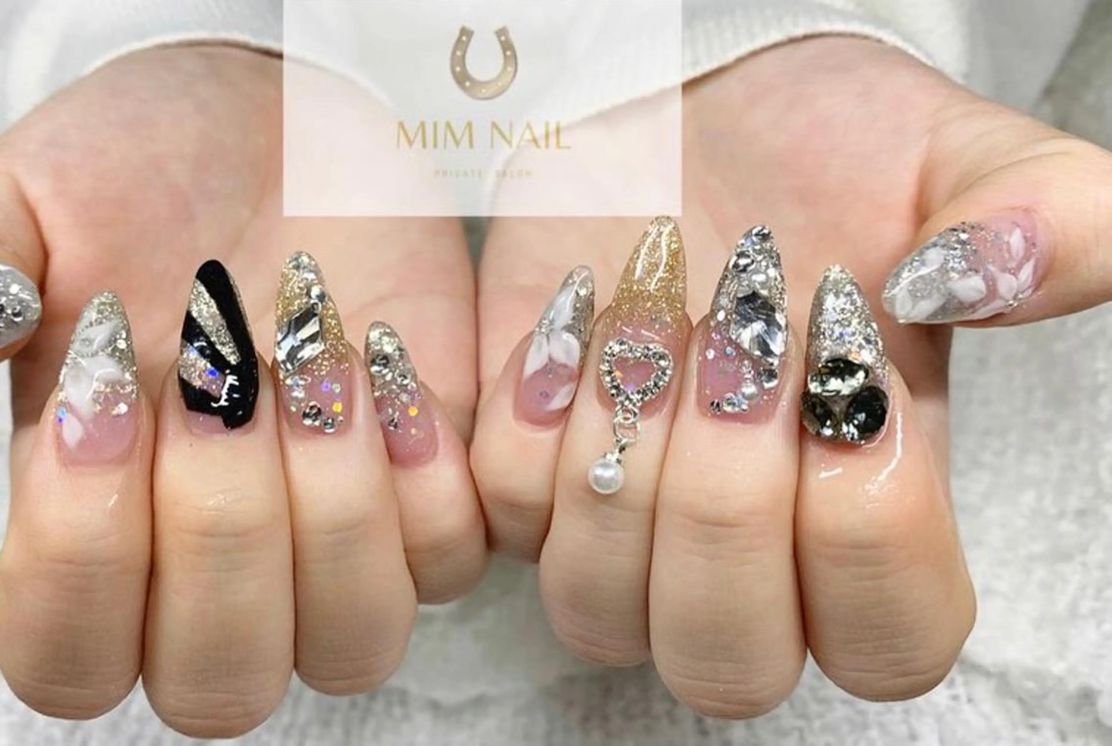 ネイル 成人式 長さ出し スカルプネイル *･*MIMnail 1号店･*:･*のネイルデザイン
