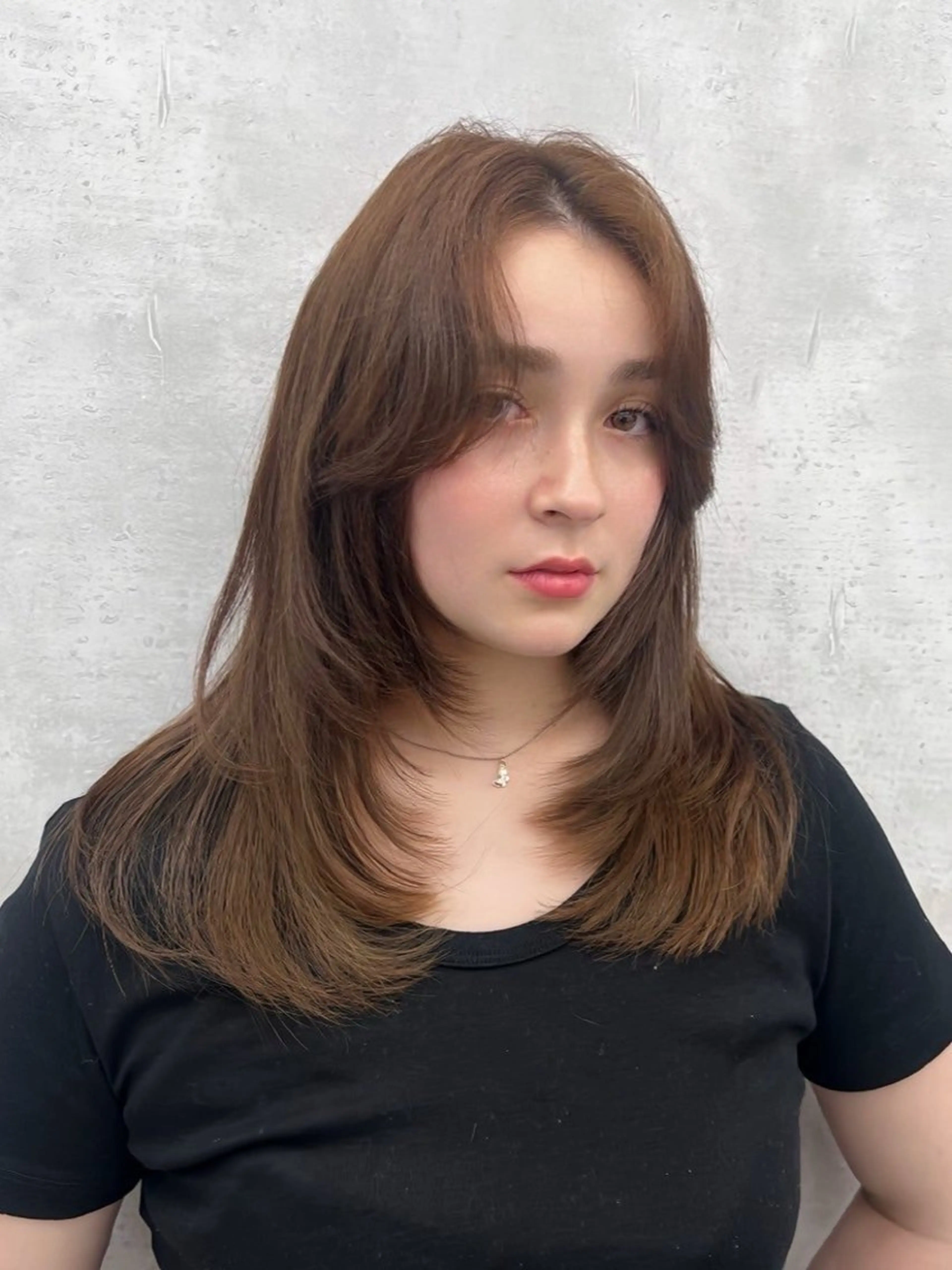 ミディアム カラー レイヤーカット レイヤー/艶カラー /韓国ヘア/高松のヘアスタイル