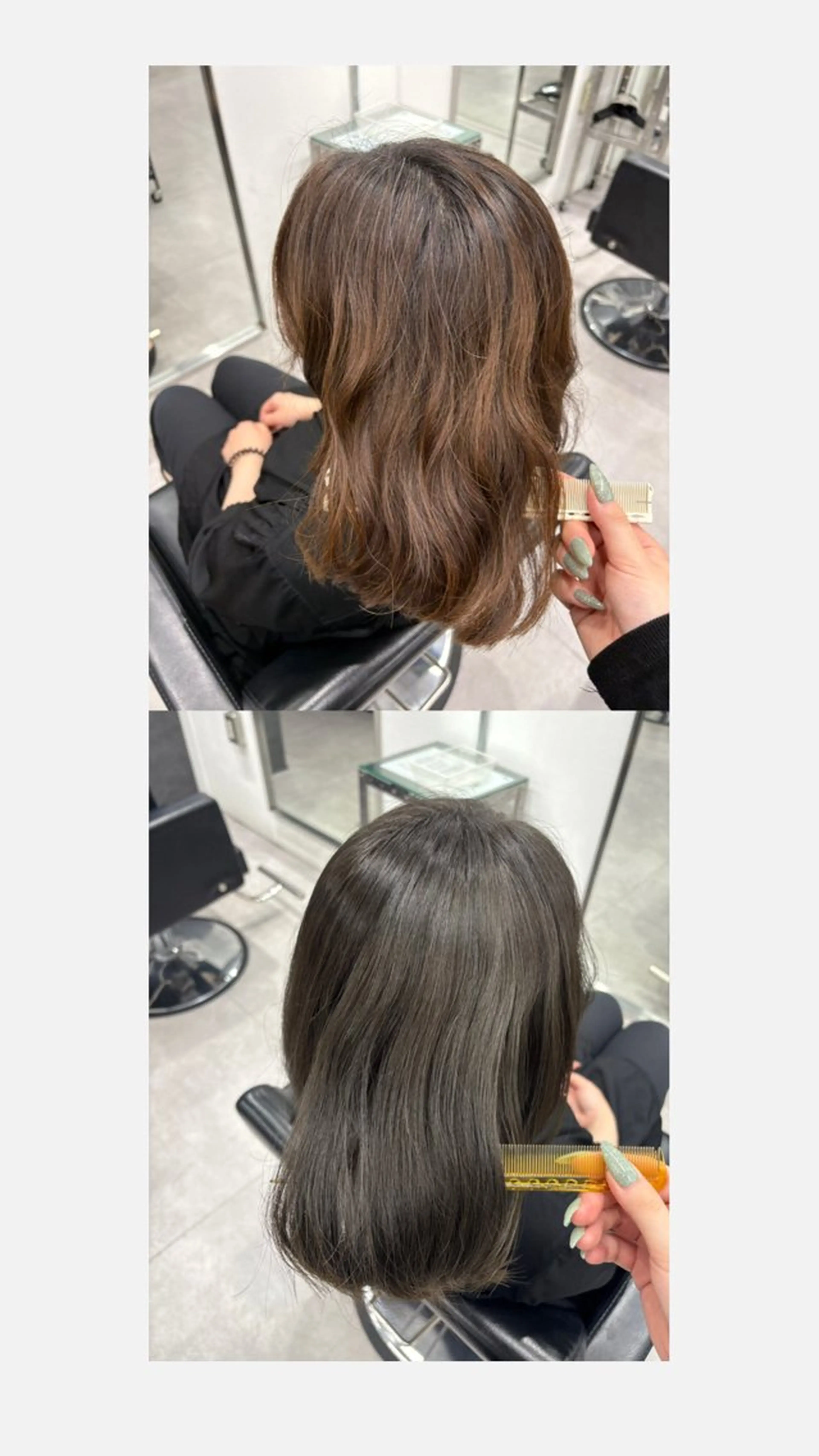 カラー グレージュ オリーブグレージュ オリーブグレー ヘアカラー Mi yuのヘアスタイル