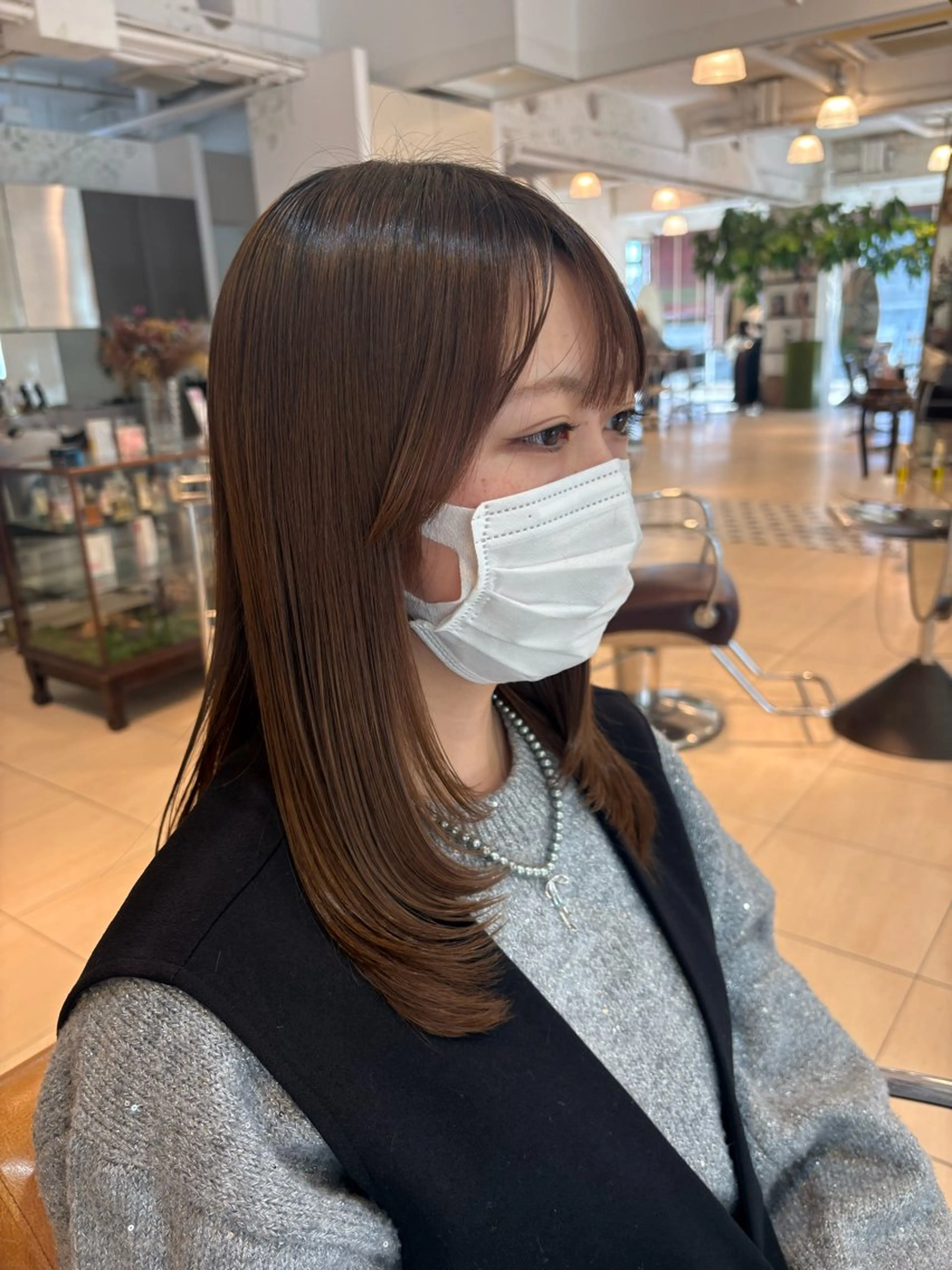 ミディアム 顔周りカット 菊池 菜月のヘアスタイル