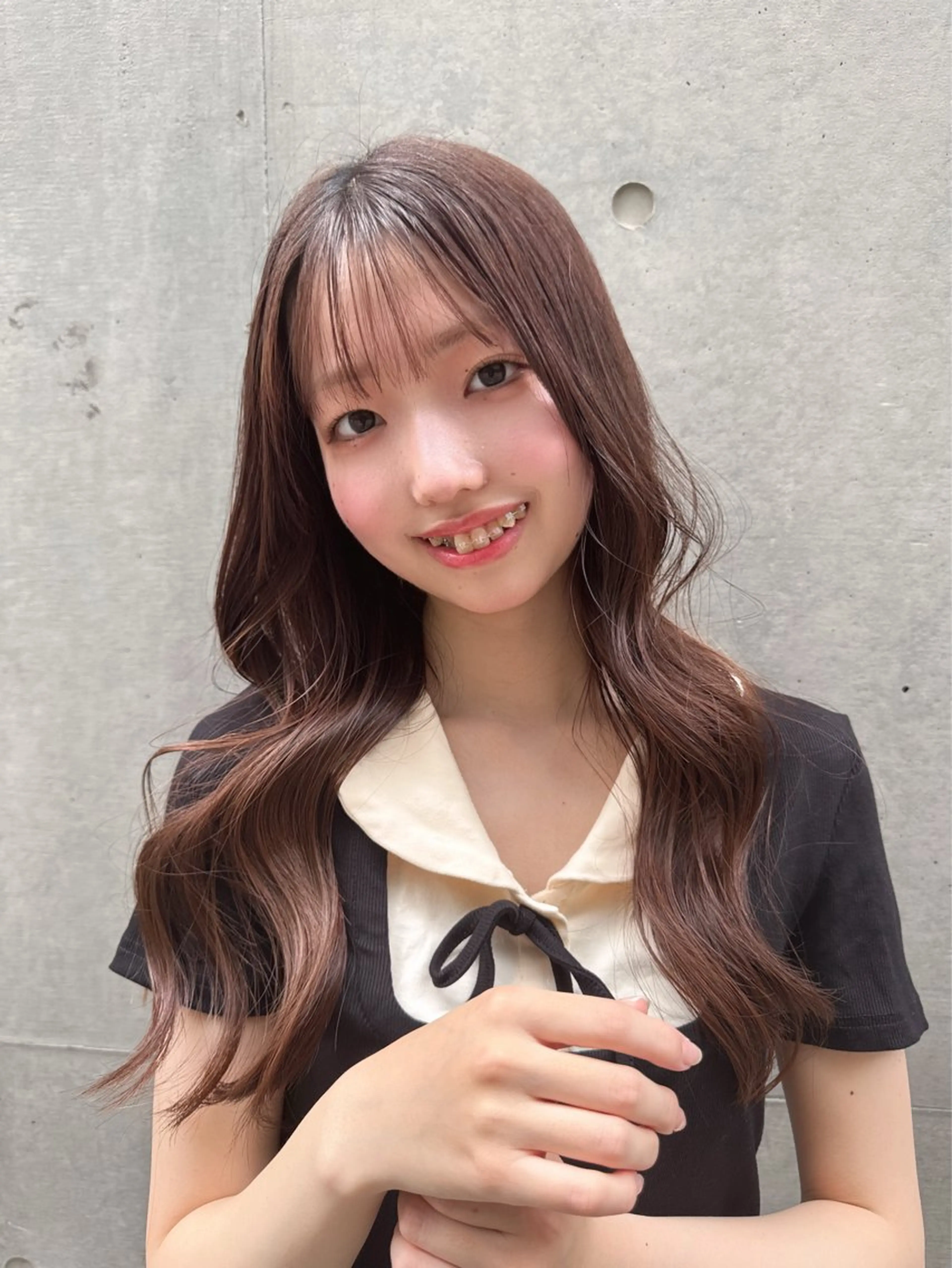 セミロング カラー トリートメント 韓国艶髪/透明感 カラー/ひなののヘアスタイル