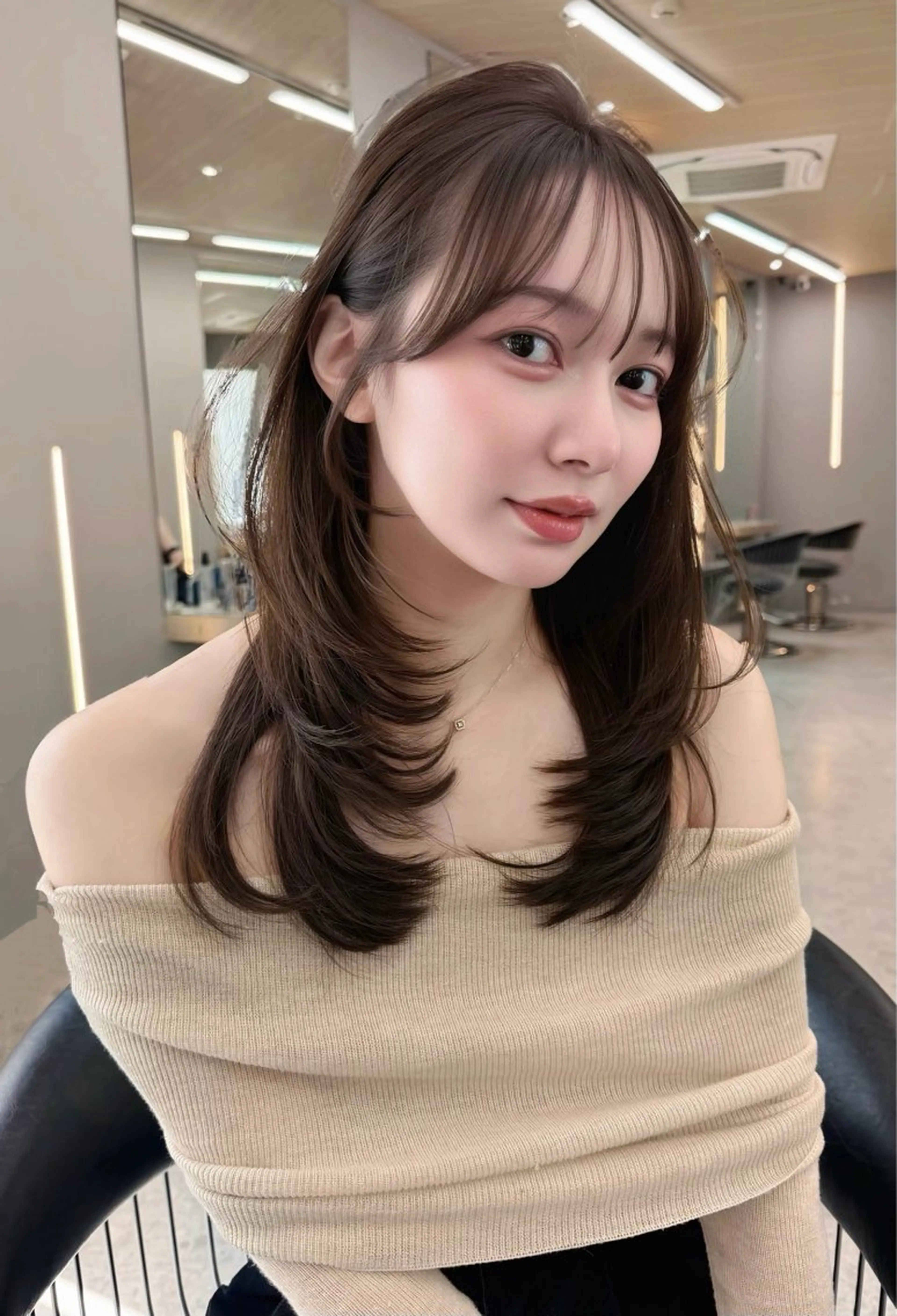 セミロング 韓国風ヘア 似合わせカット votan lilleyのヘアスタイル