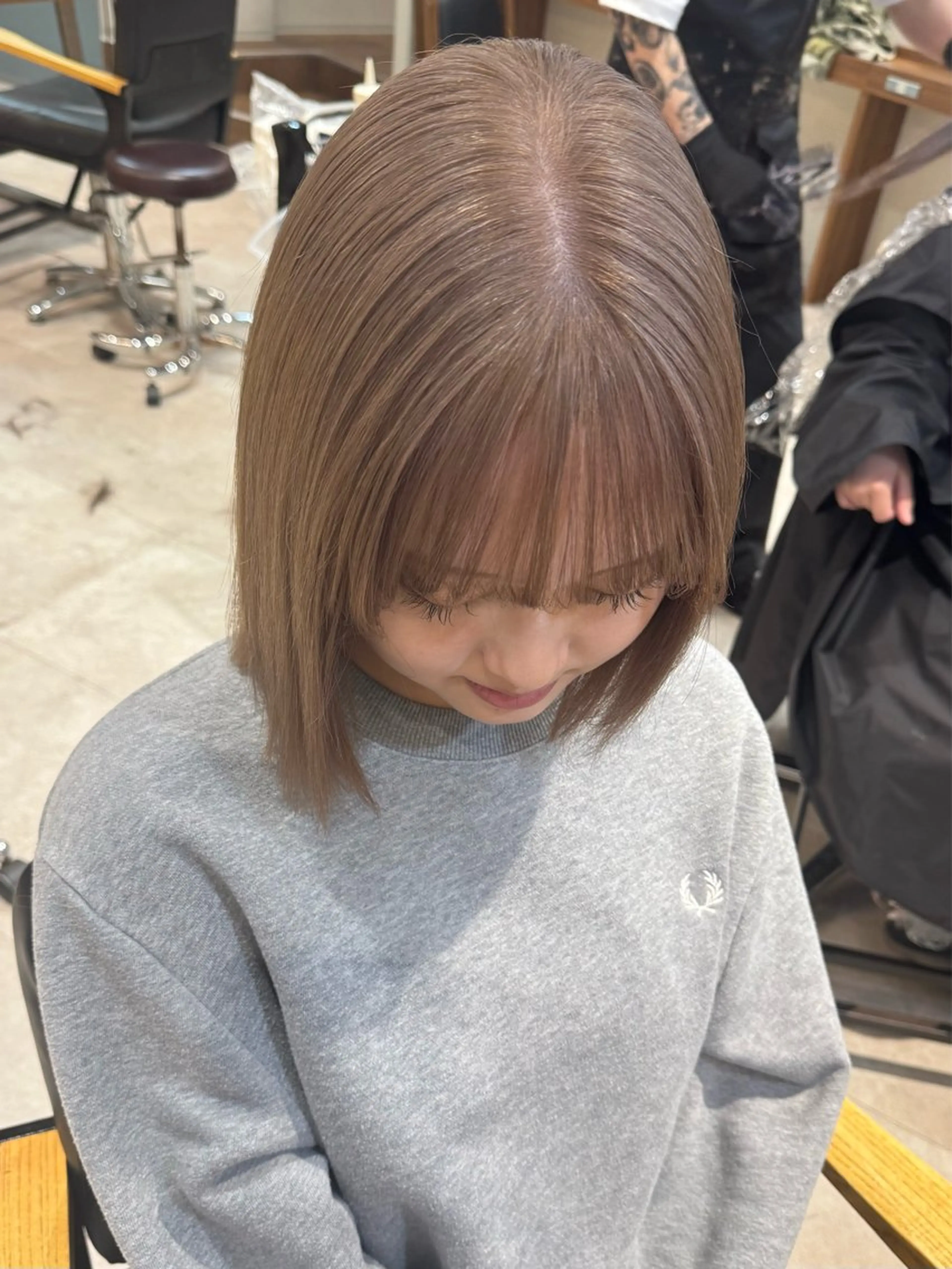 カラー ベージュカラー ブリーチ ヘアカラー トリートメント 優梨 EIGHT💞のヘアスタイル