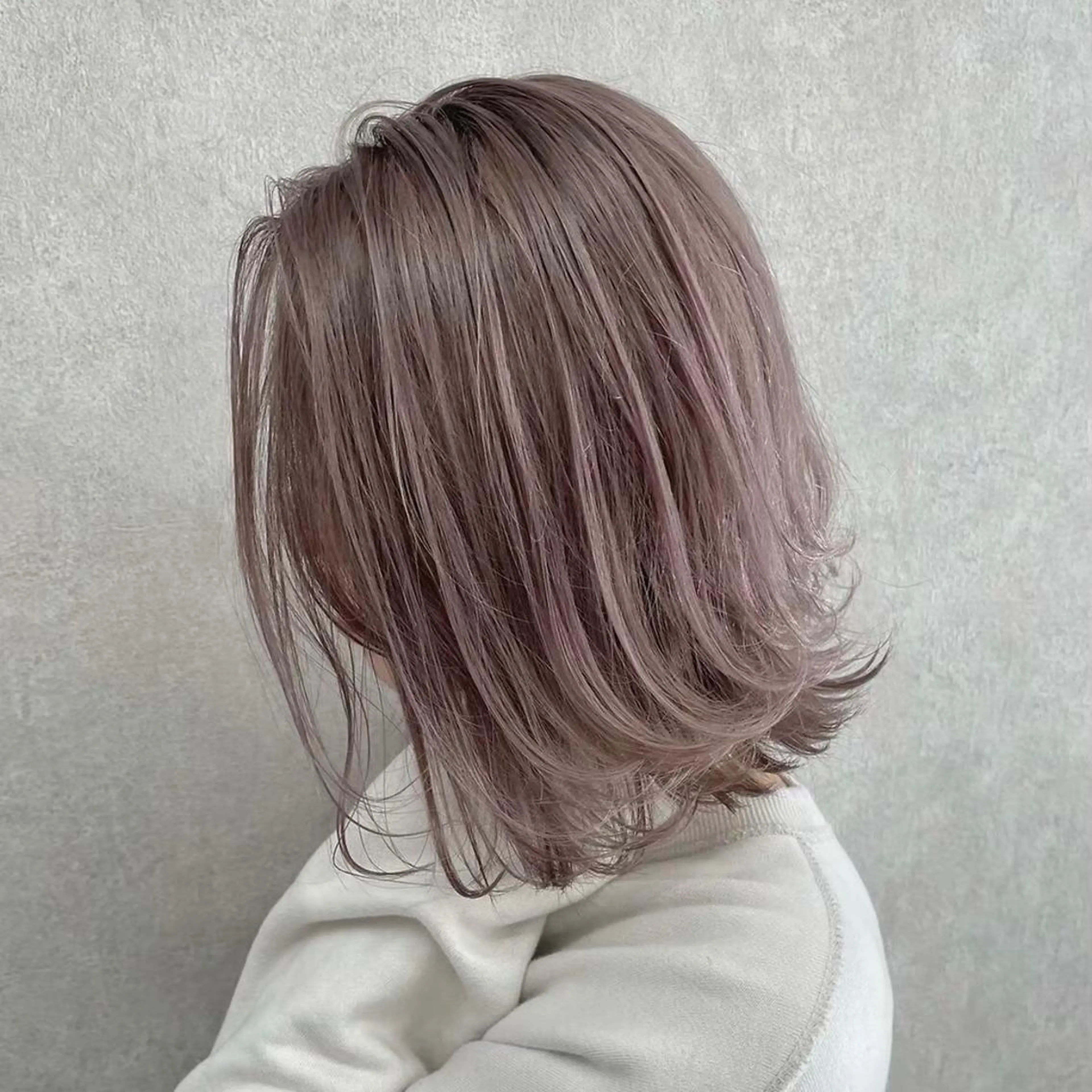 ミディアム 韓国風カラー ボブ 外国人風カラー ハイライト 髪質改善 江坂エリア最安値◎ ブリーチ*土田のヘアスタイル