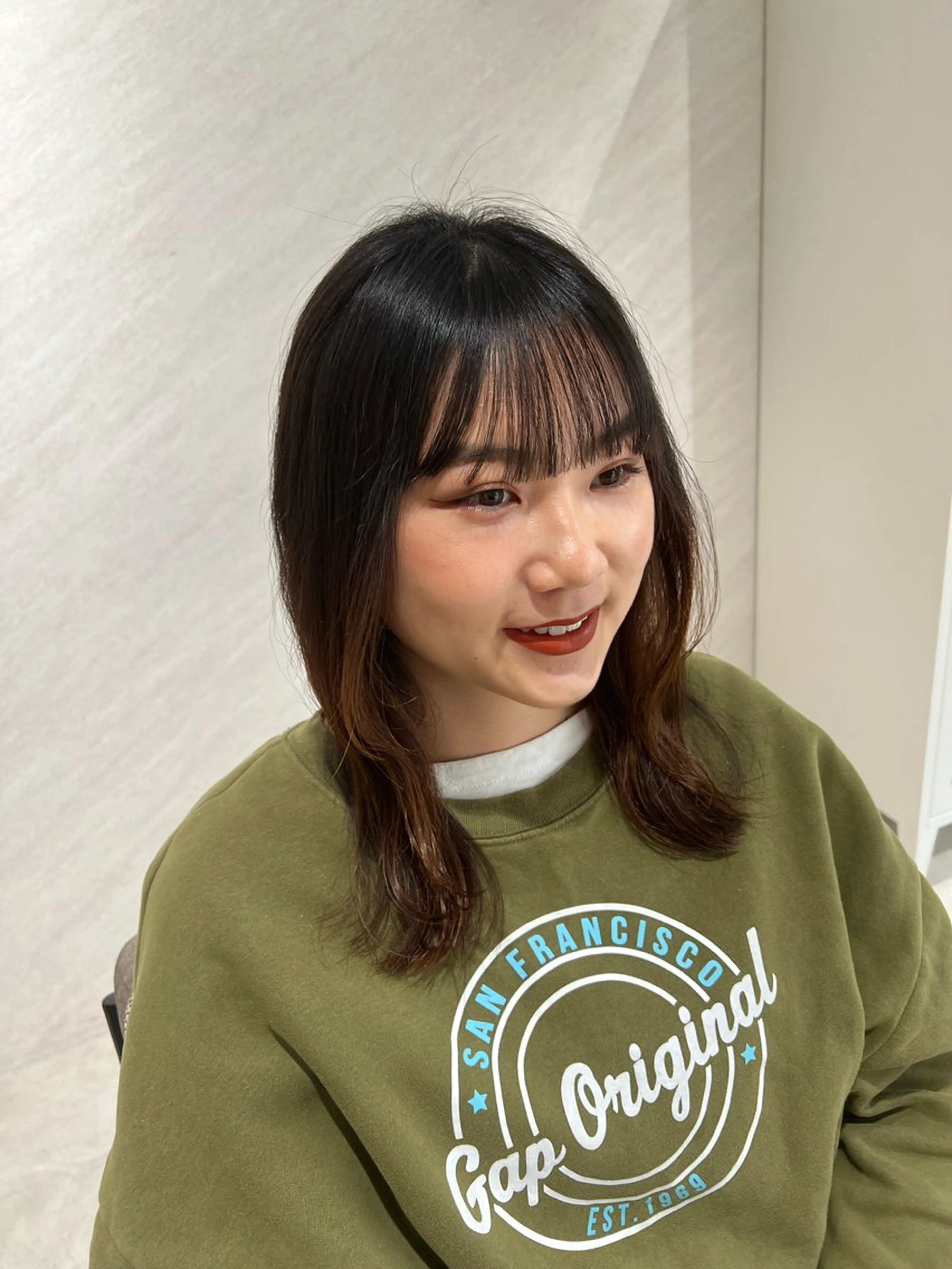 セミロング レイヤーカット ヘアカラー トリートメント 艶ボブ🤎ボブパーマ 透明感カラー\メンズのヘアスタイル