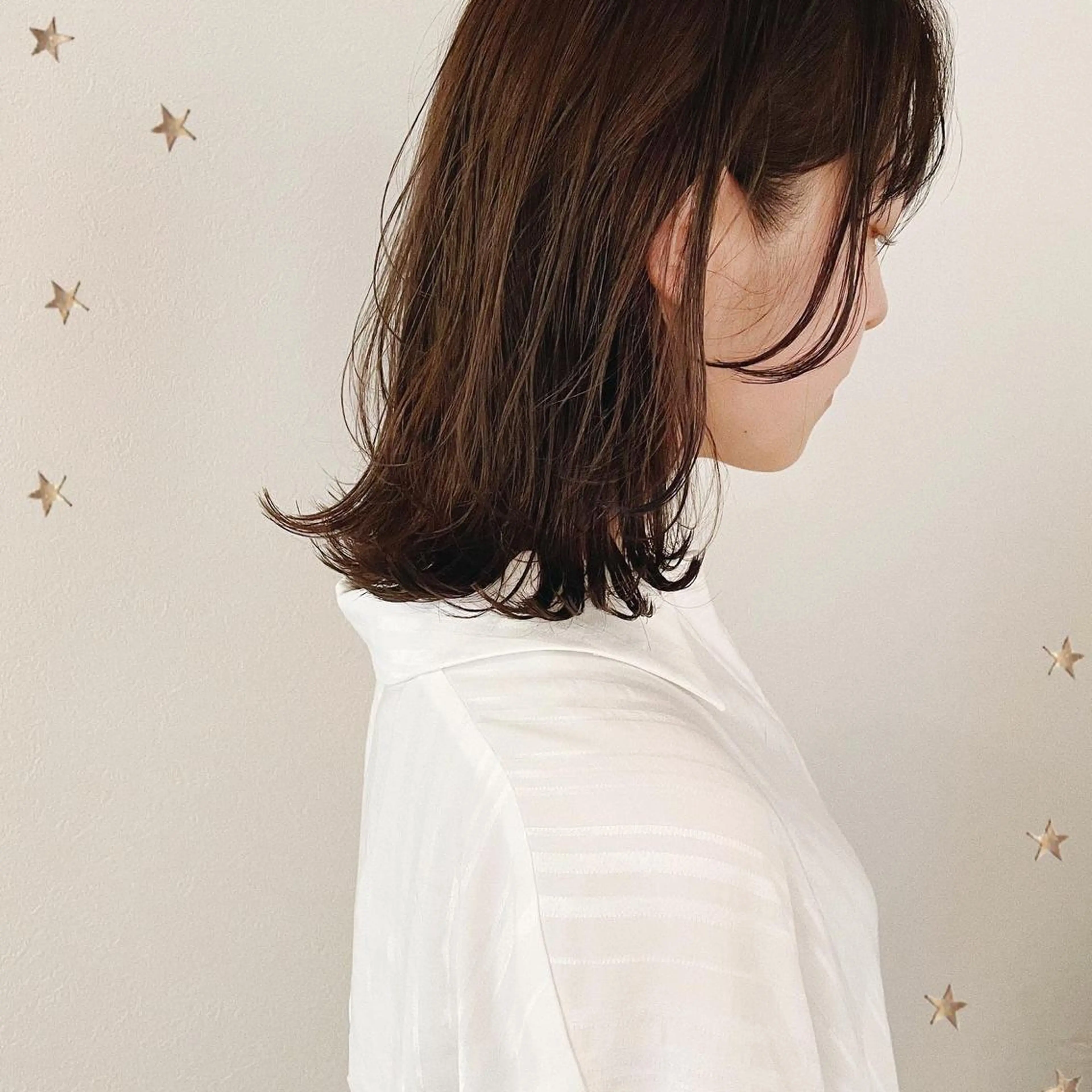 ミディアム カラー カット ヘアカラー 市川 千夏のヘアスタイル