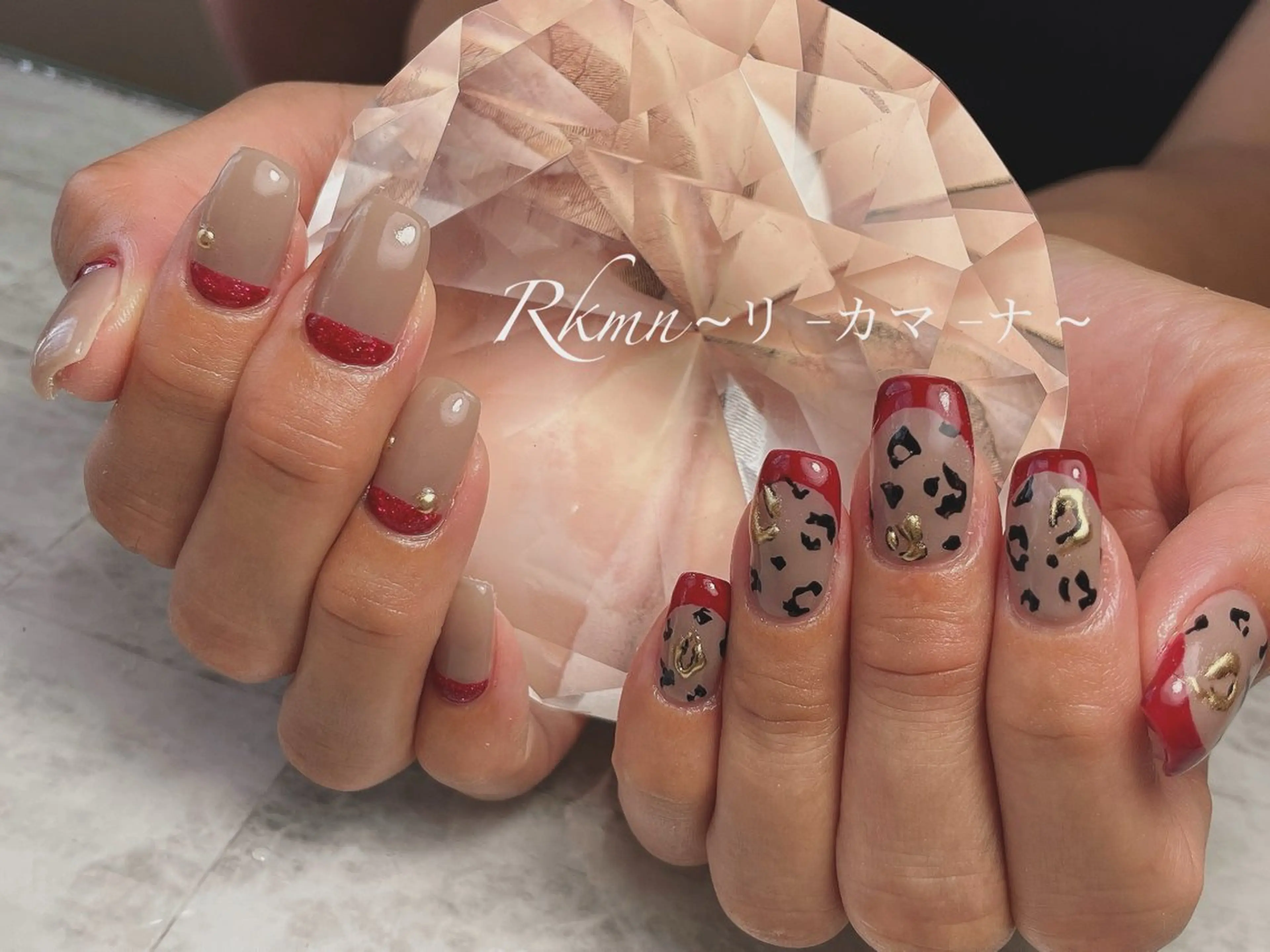 ネイル アニマル柄 アートネイル フレンチネイル 春ネイル ハンドネイル フットネイル ハンドケア Rkmn ~リ-カマ-ナ~のネイルデザイン