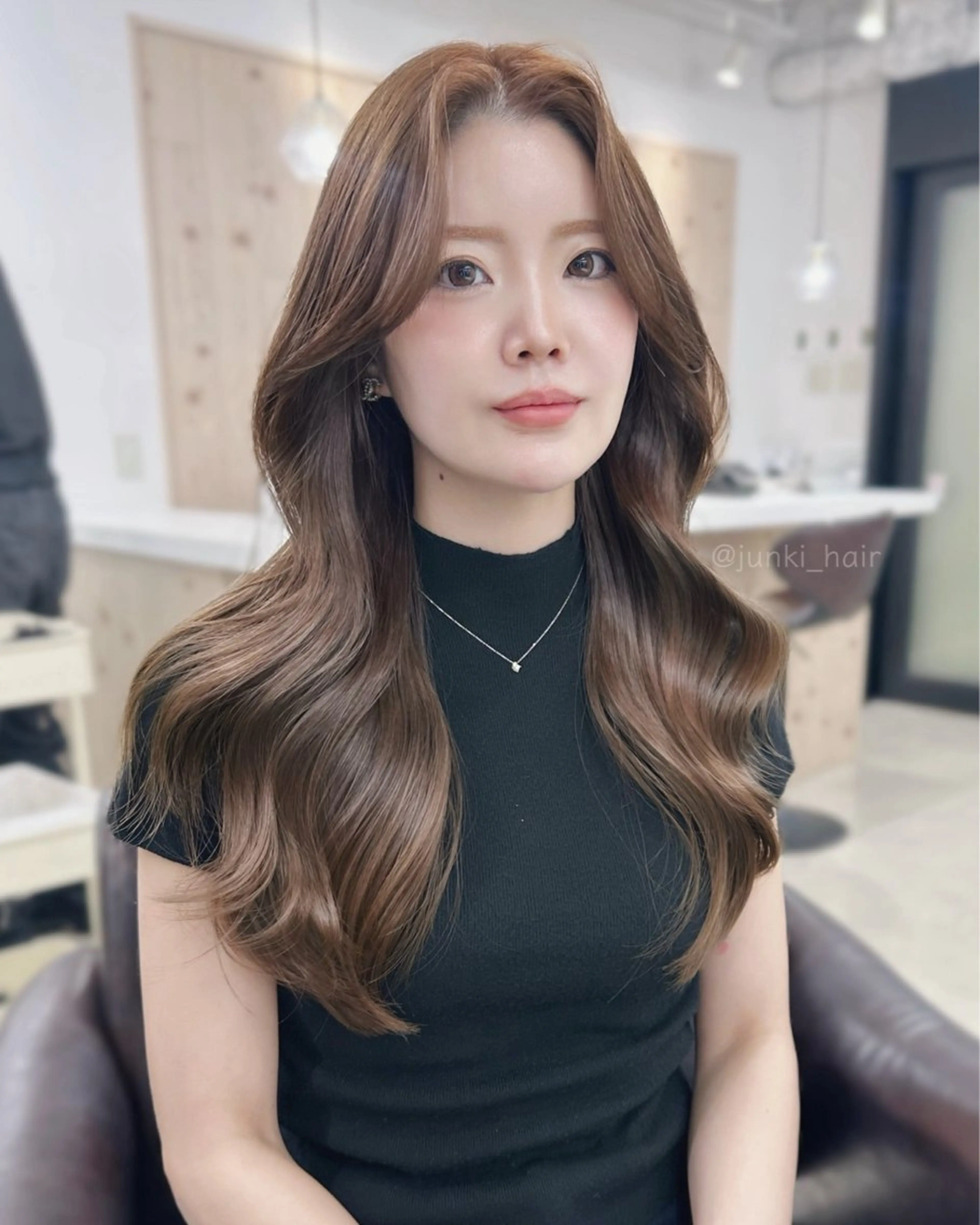 ロング カラー カット ヘアカラー トリートメント 韓国風/髪質改善 赤み消し✨junkiのヘアスタイル