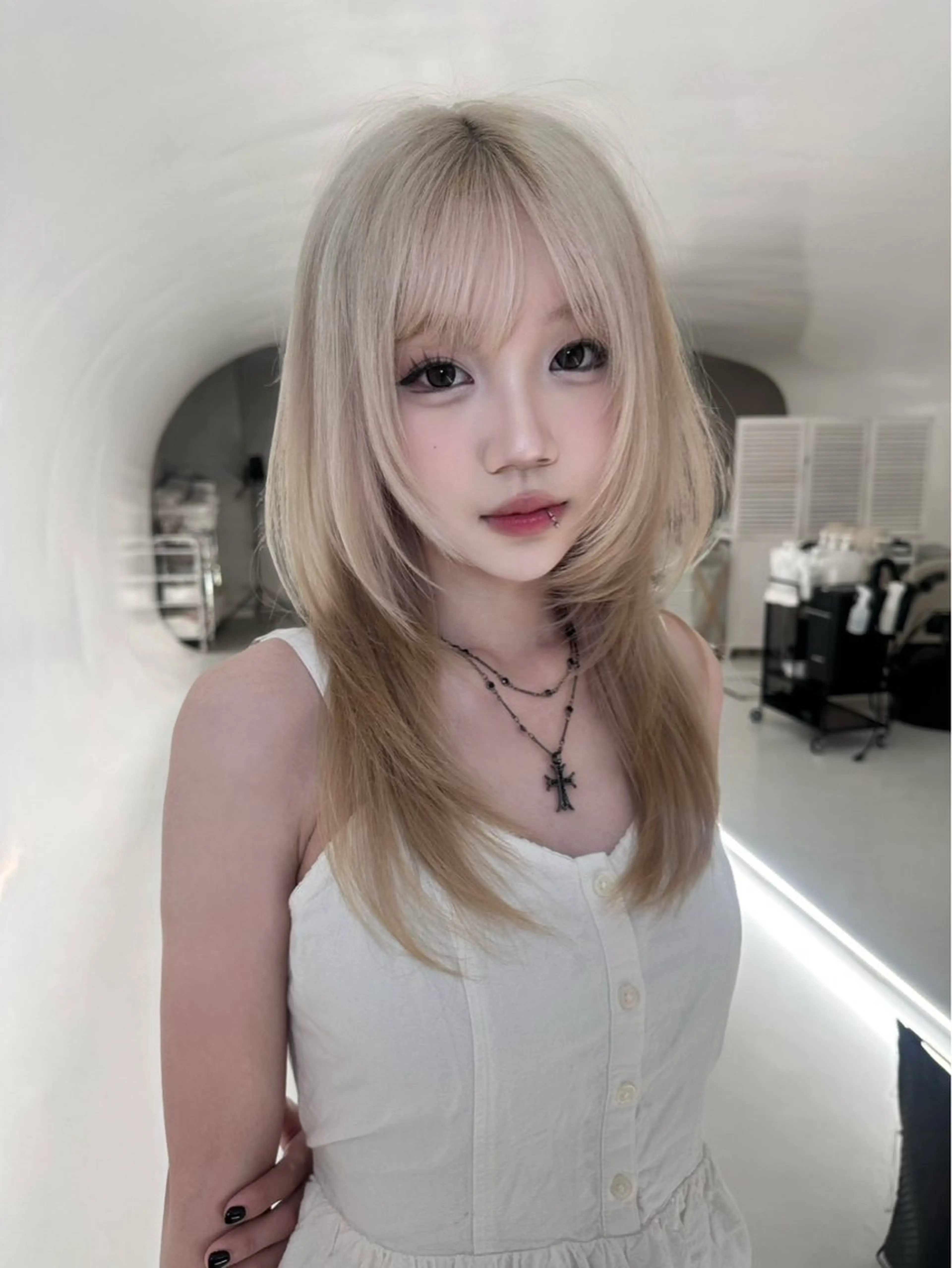 ミディアム カット ヘアカラー トリートメント ‎🤍髪質改善‎🤍 ‎ViVIE🤍のヘアスタイル