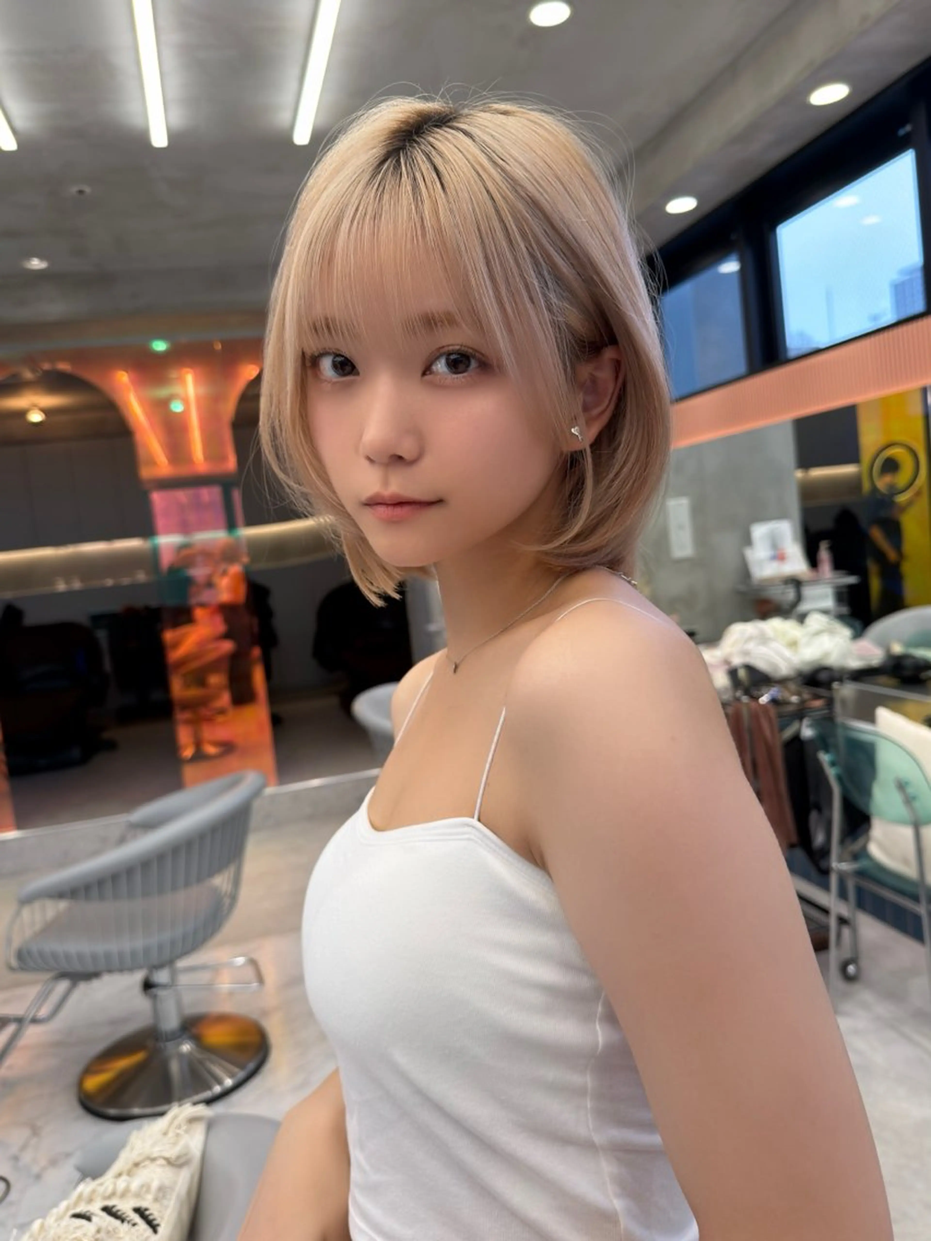 ミディアム カラー 透明感カラー ハイトーンカラー ボブ 小顔カット カット ヘアカラー トリートメント 🍀小川大輔🍀 ボブ/ブリーチ🥇のヘアスタイル