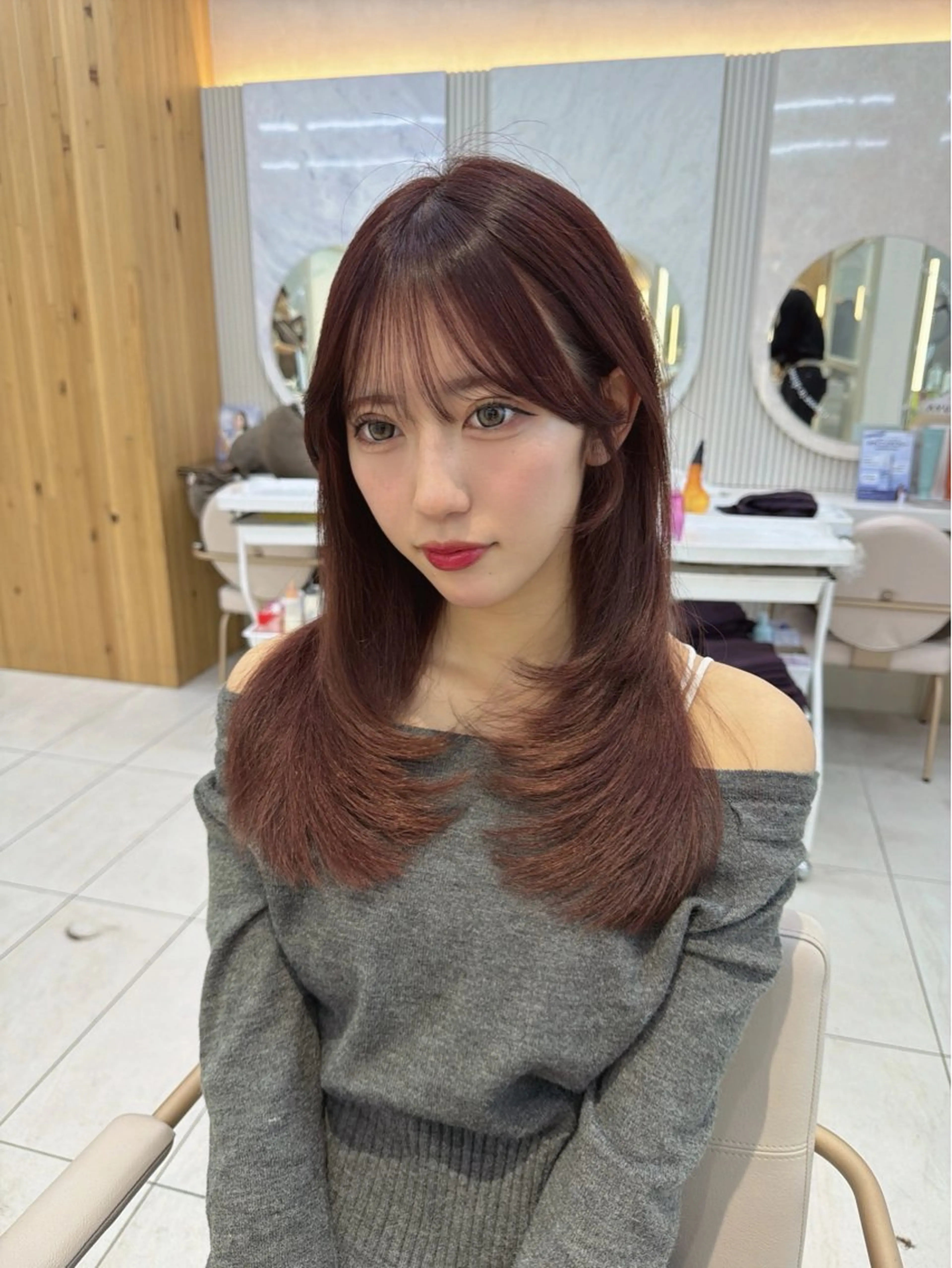 セミロング カット ヘアカラー トリートメント レイヤー/顔周り /透明感/TAKUのヘアスタイル