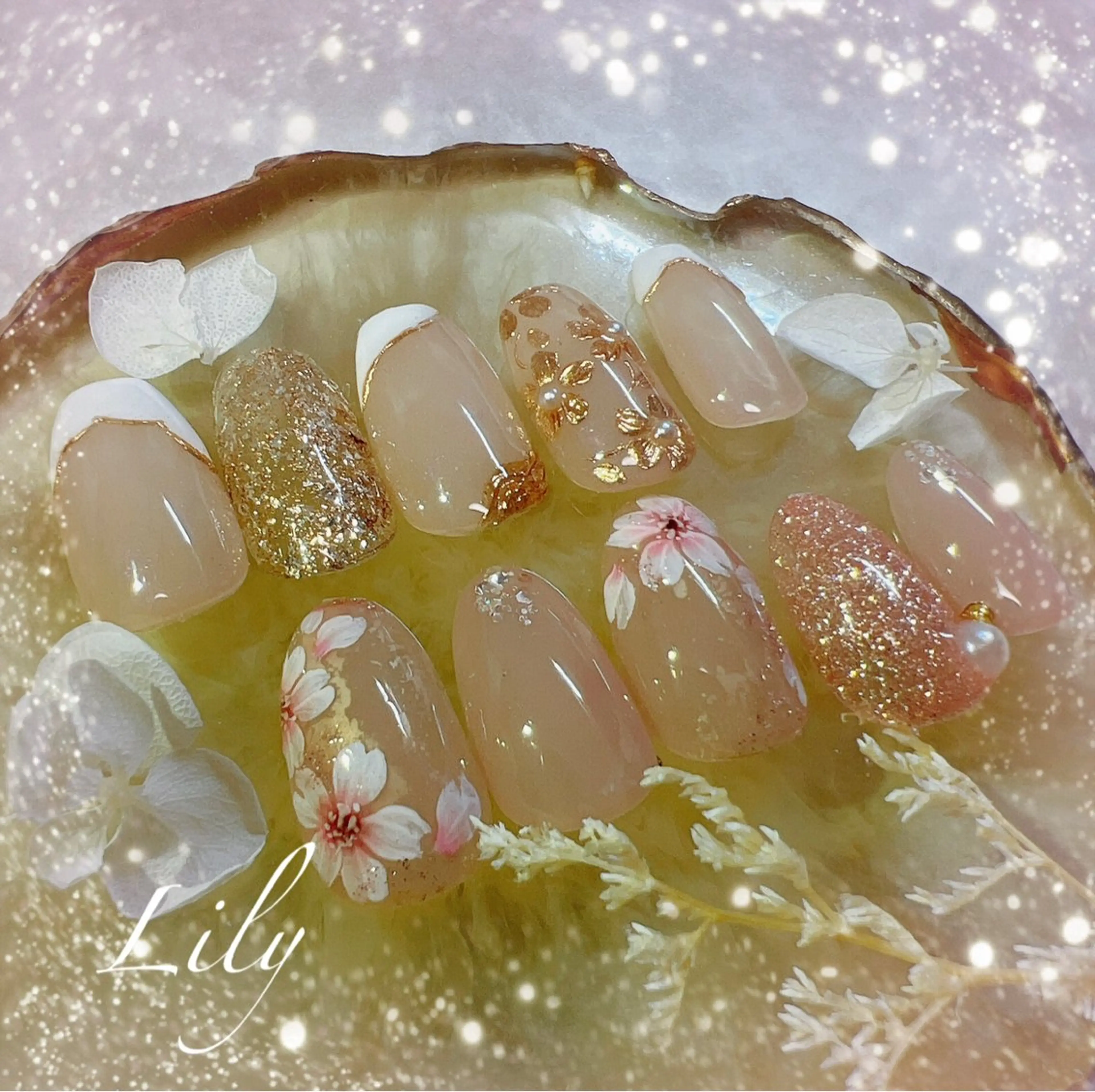 ネイル 桜ネイル 春ネイル ハンドネイル Lily*nail 🌻Mii🌻のネイルデザイン