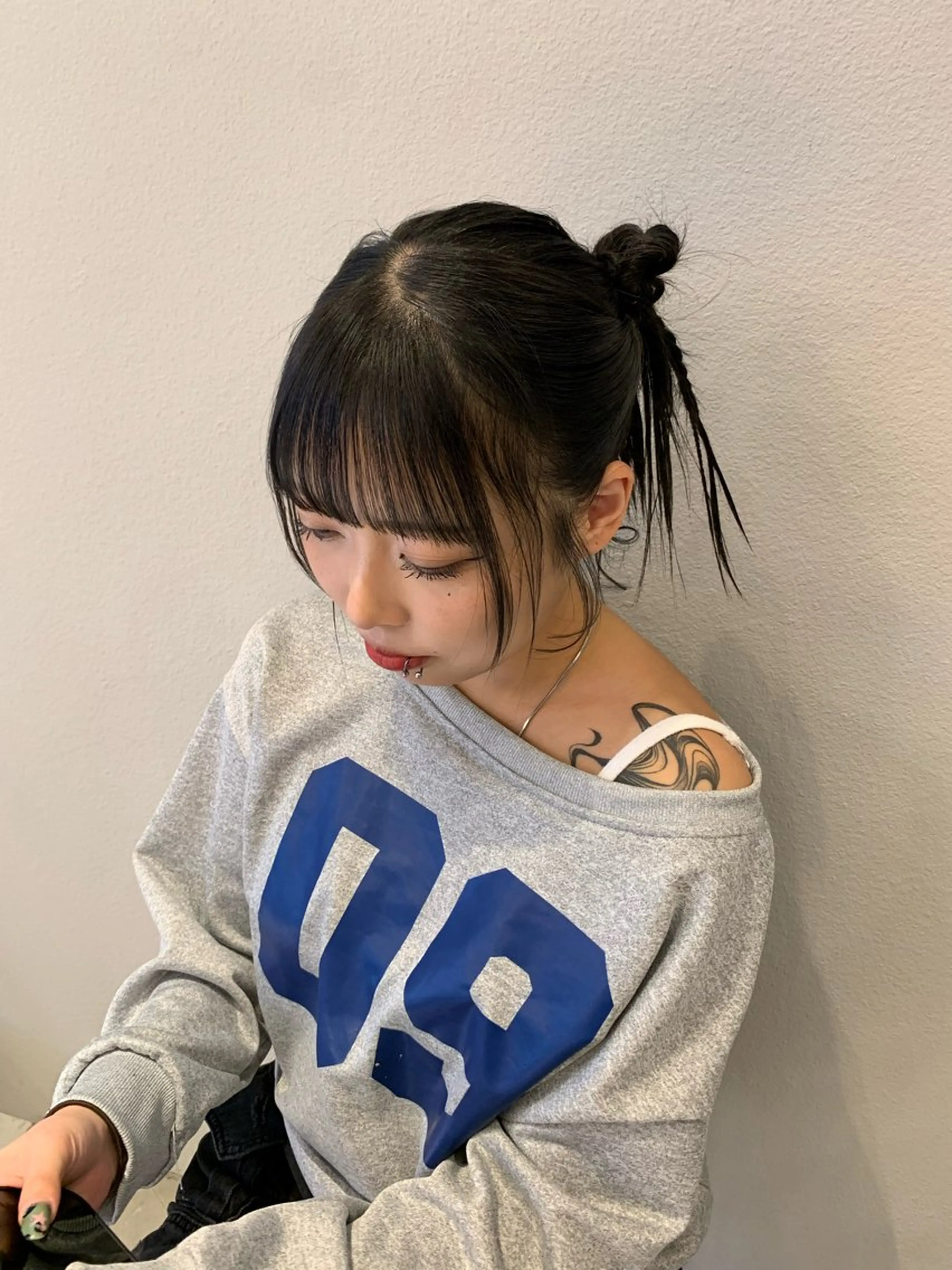 ミディアム ヘアアレンジ ヘアセット ブリーチ/アレンジ 天満/chihiroのヘアスタイル