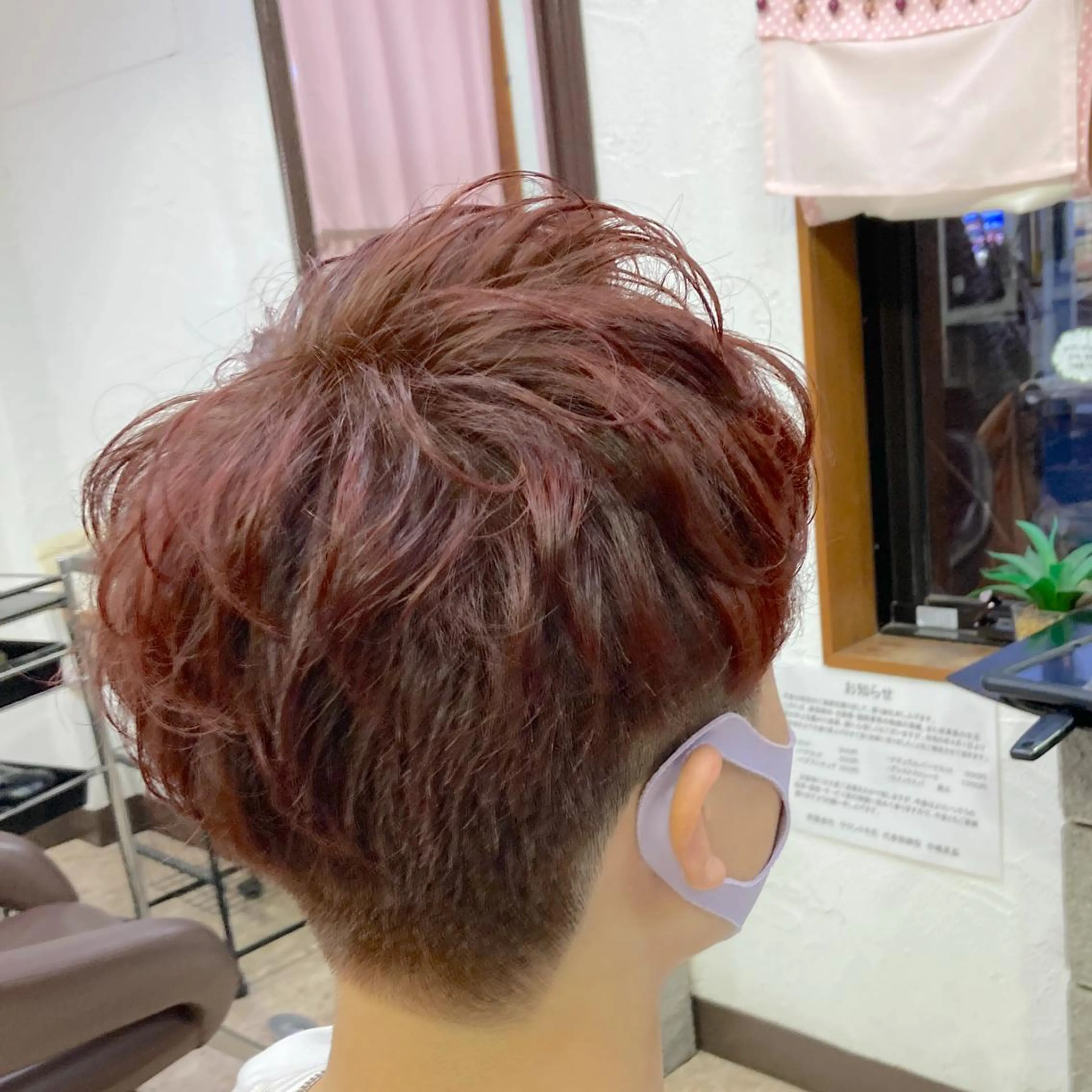 ショート カラー パーマ メンズ マッシュ メンズパーマ レッドカラー ニュアンスパーマ メンズ特化/垣見 隼人のヘアスタイル