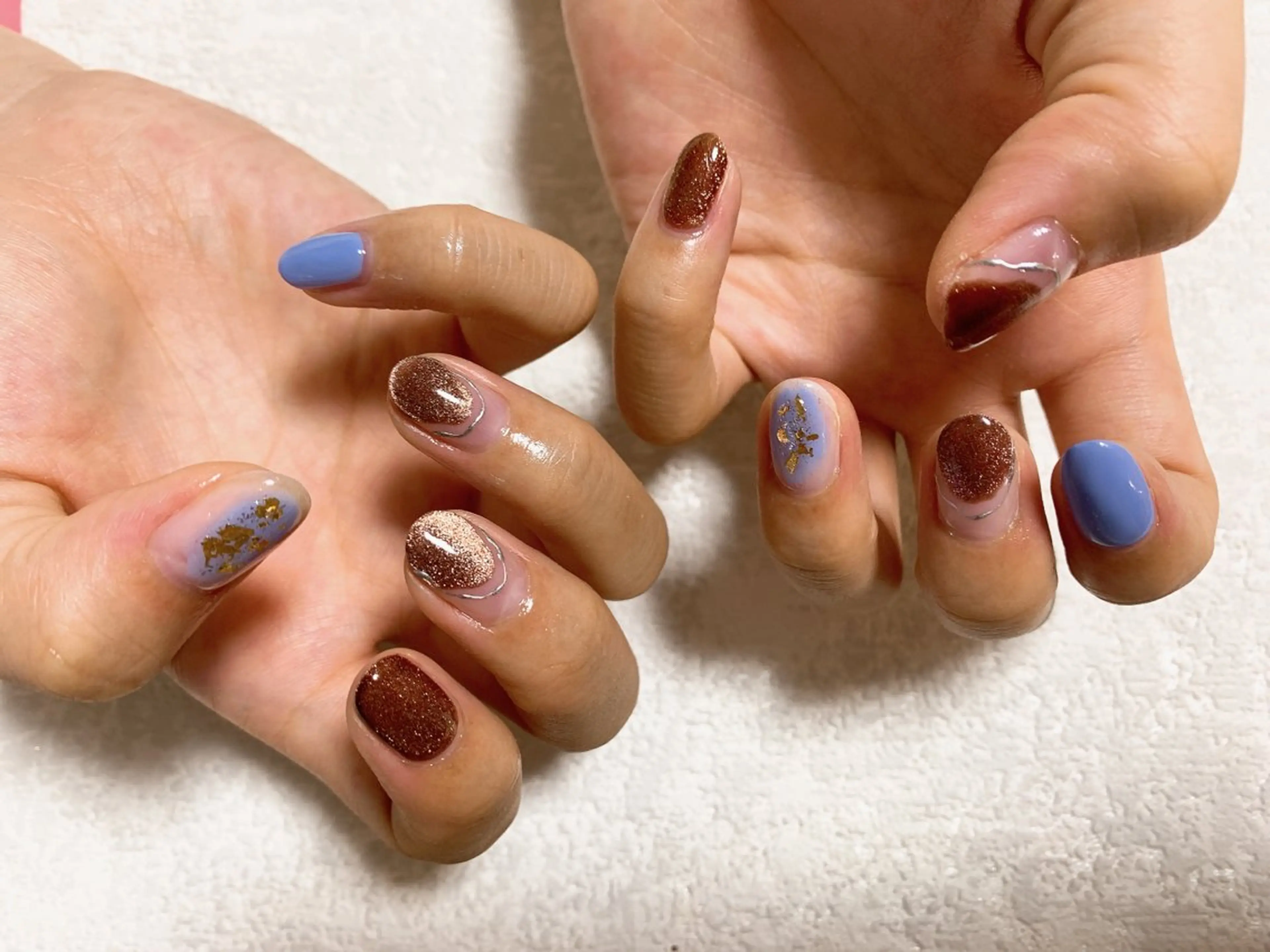 ネイル ジェルネイル キラキラネイル 韓国ネイル マグネットネイル メンズネイル kiki nail たまプラーザのネイルデザイン