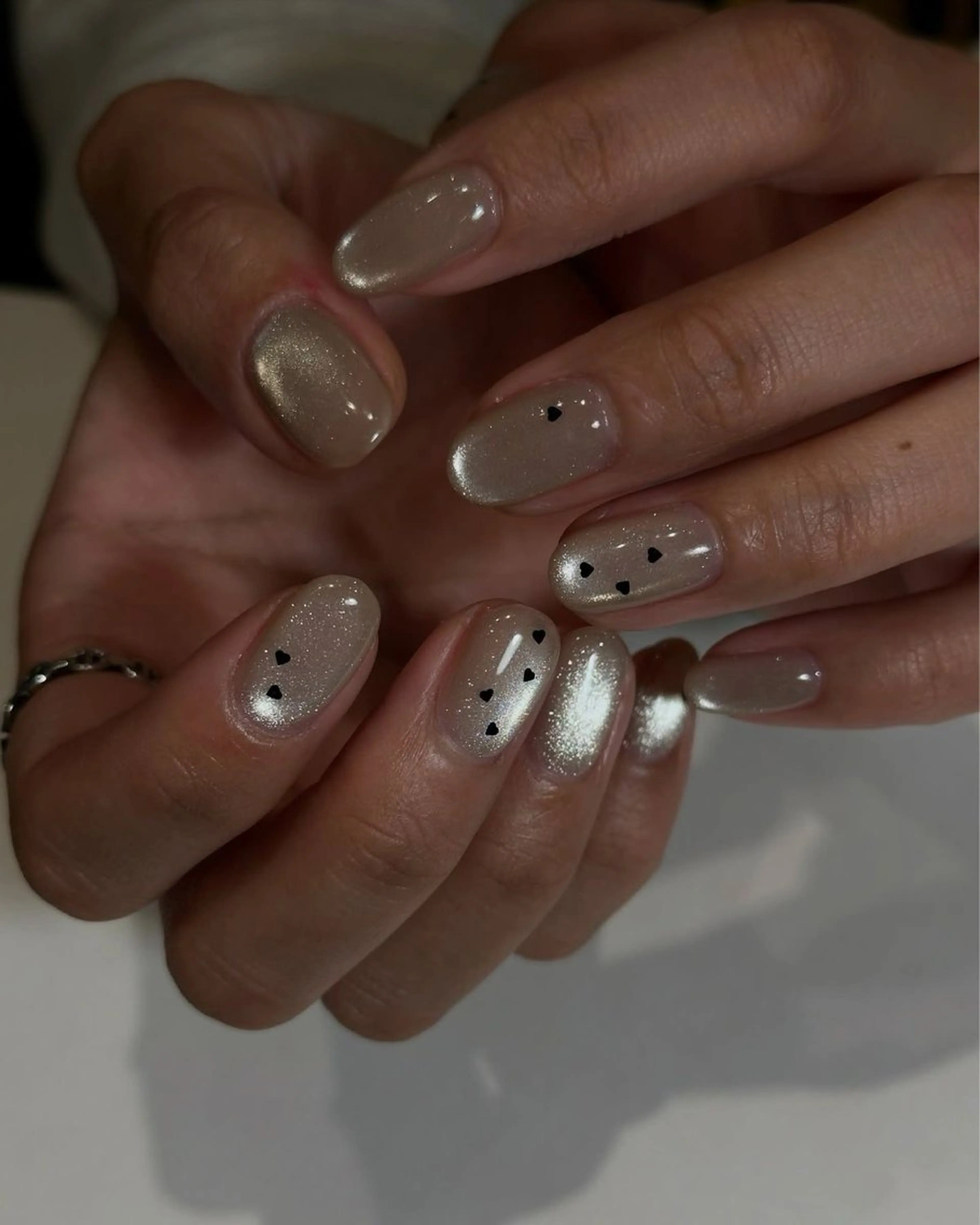 ネイル 韓国ネイル 持ち込み ニュアンスネイル ネイルチップ 冬ネイル RINN ANA.CHUOのネイルデザイン