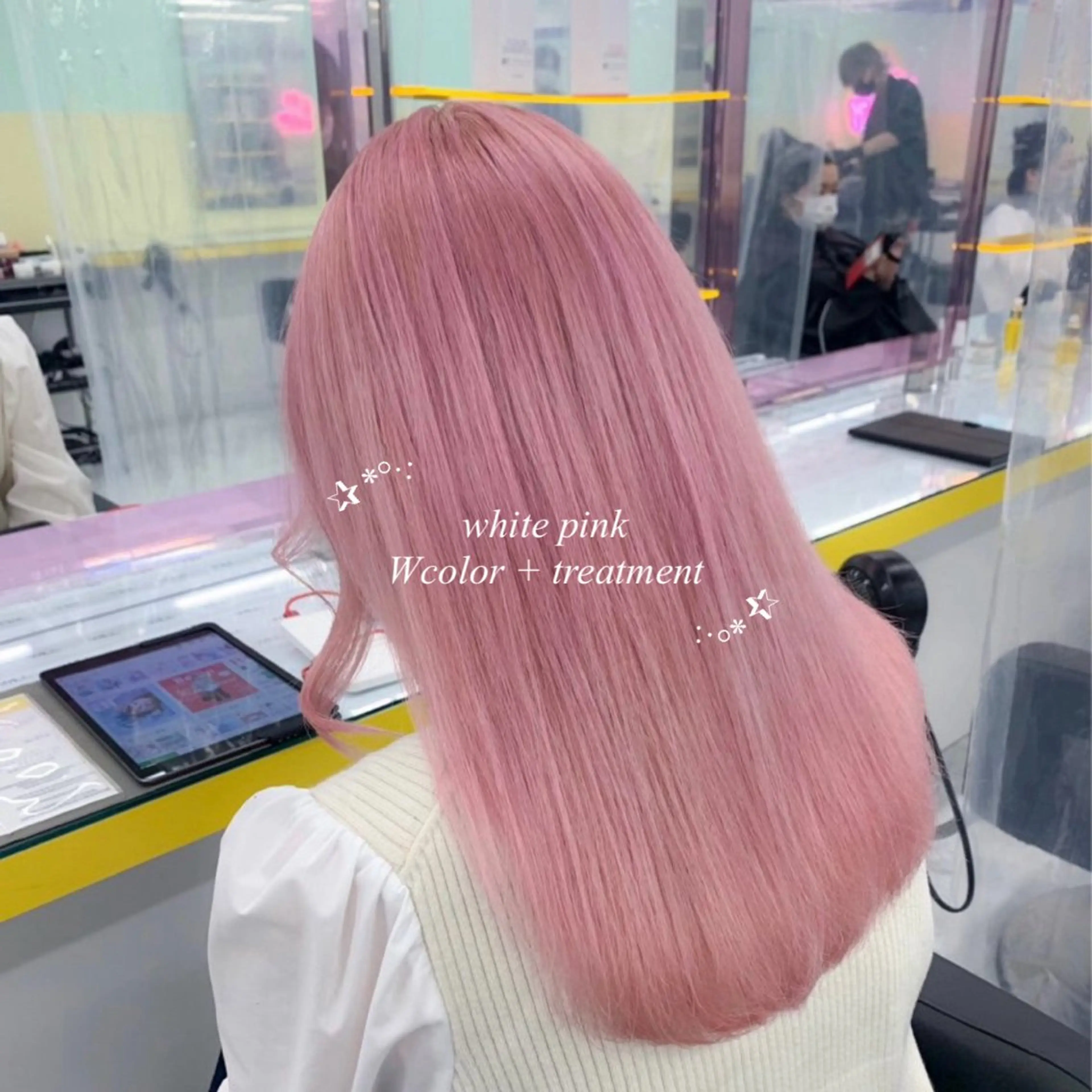 ロング カラー ヘアカラー トリートメント 韓国ワンホンヘア 🎀SHIONEのヘアスタイル