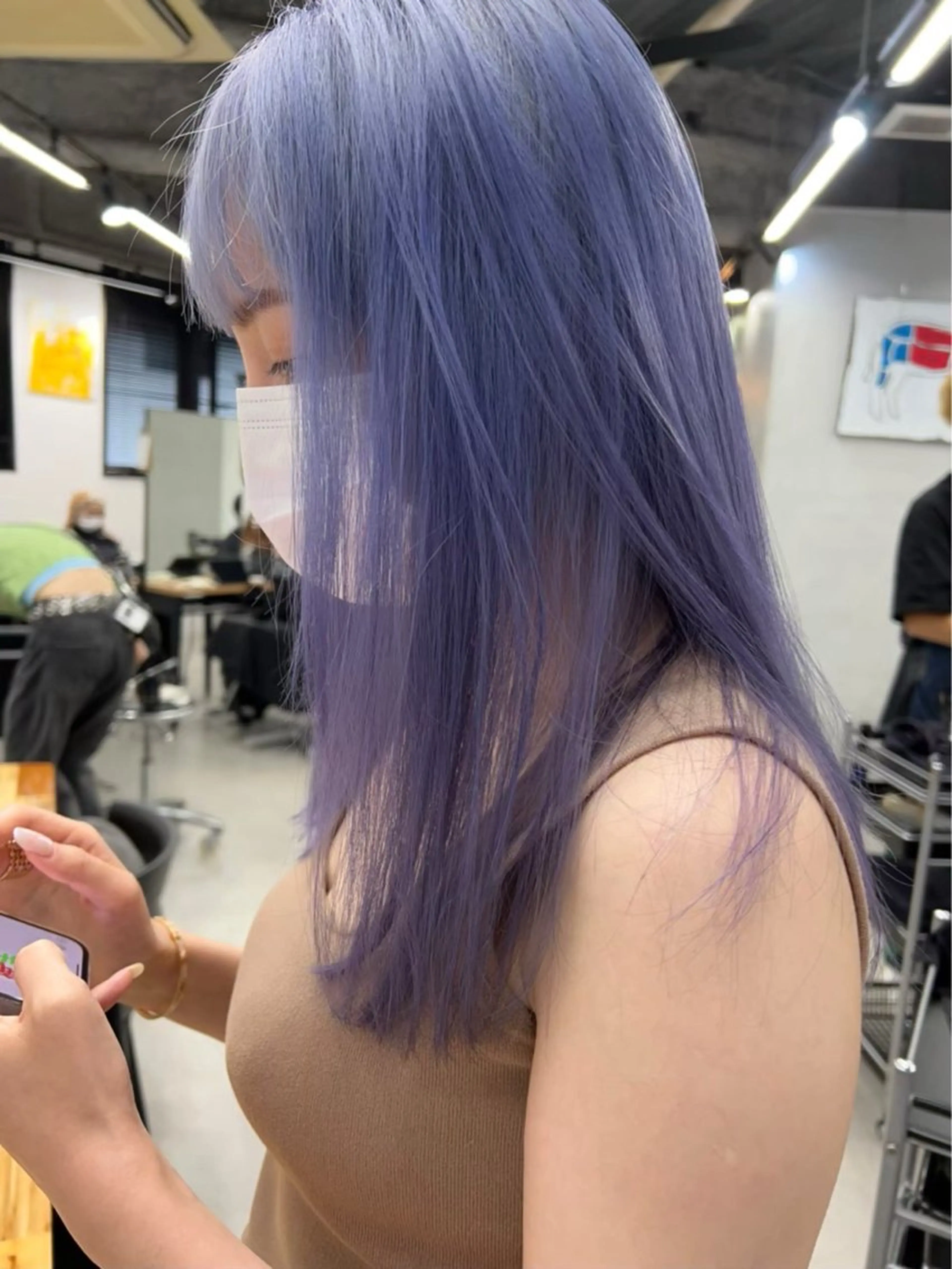 セミロング カラー ヘアアレンジ ヘアカラー 坂齋大地/レイヤー/ ミルクティーのヘアスタイル