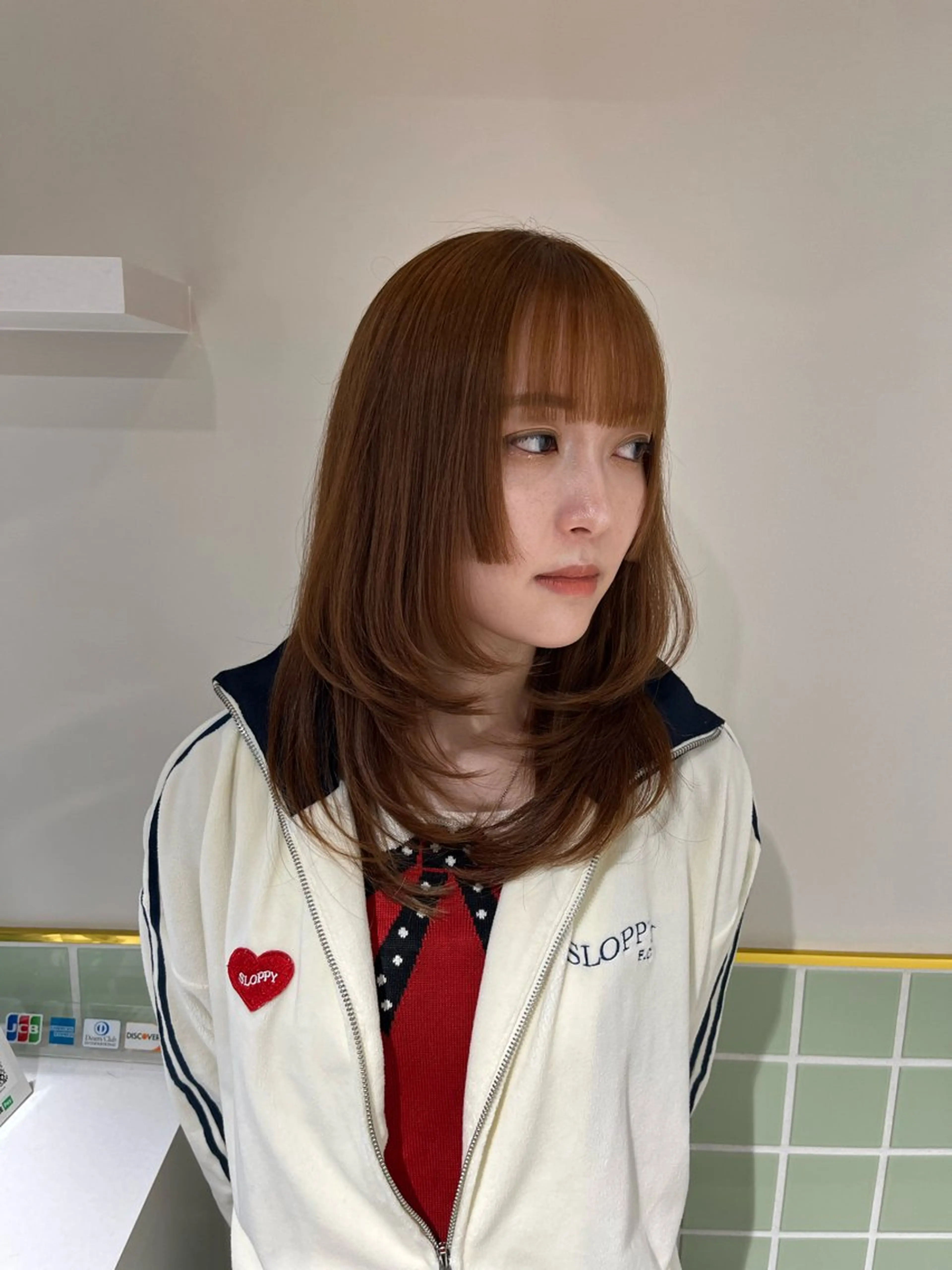ミディアム カラー ブリーチ ブラウンカラー ブリーチなしカラー 姫カット レイヤーカット カット ヘアカラー トリートメント 🦋レイヤー職人 猪瀬玲奈🦋のヘアスタイル