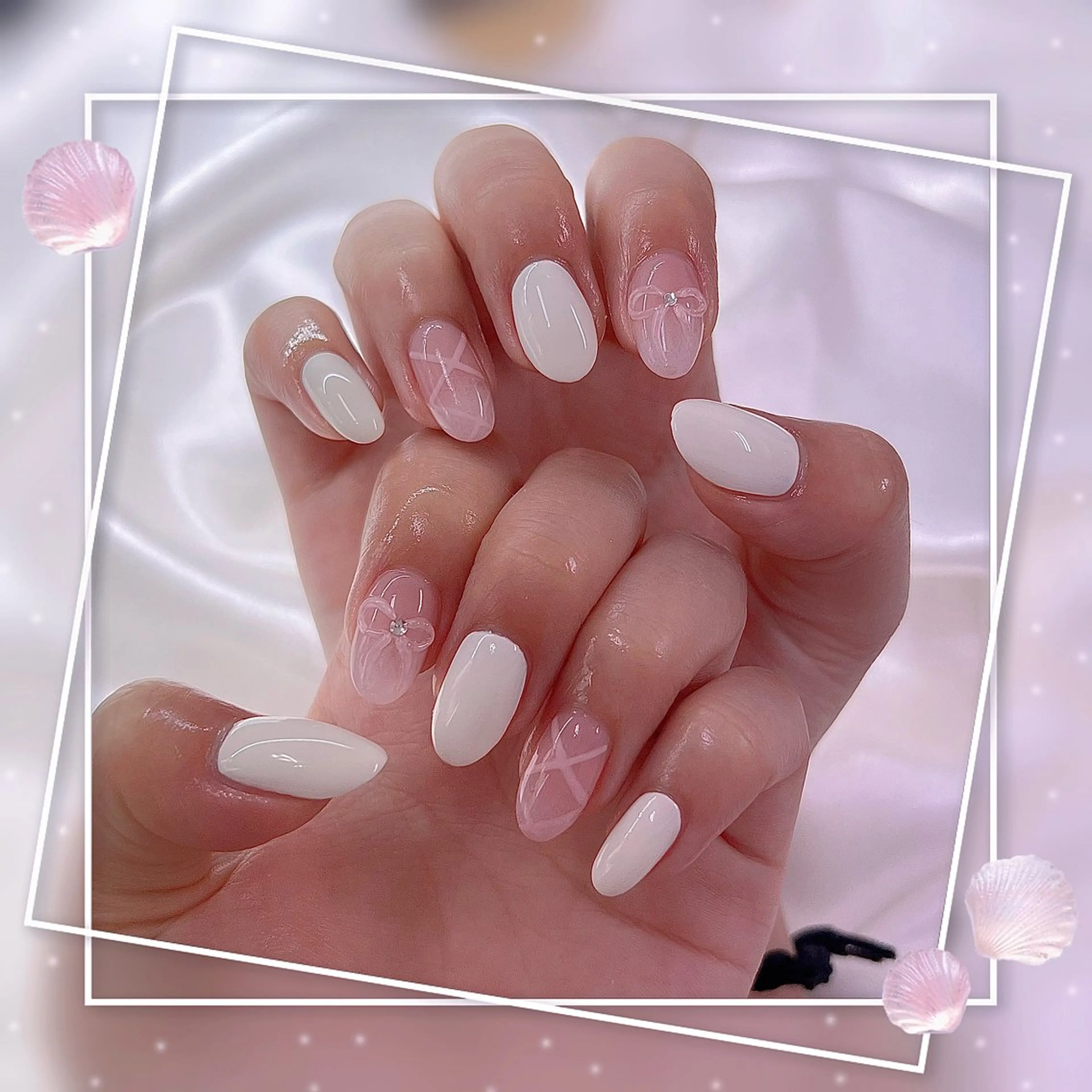 ネイル フレンチネイル グラデーション キラキラネイル 韓国ネイル マグネットネイル ハンドネイル Chill Nailsalonのネイルデザイン