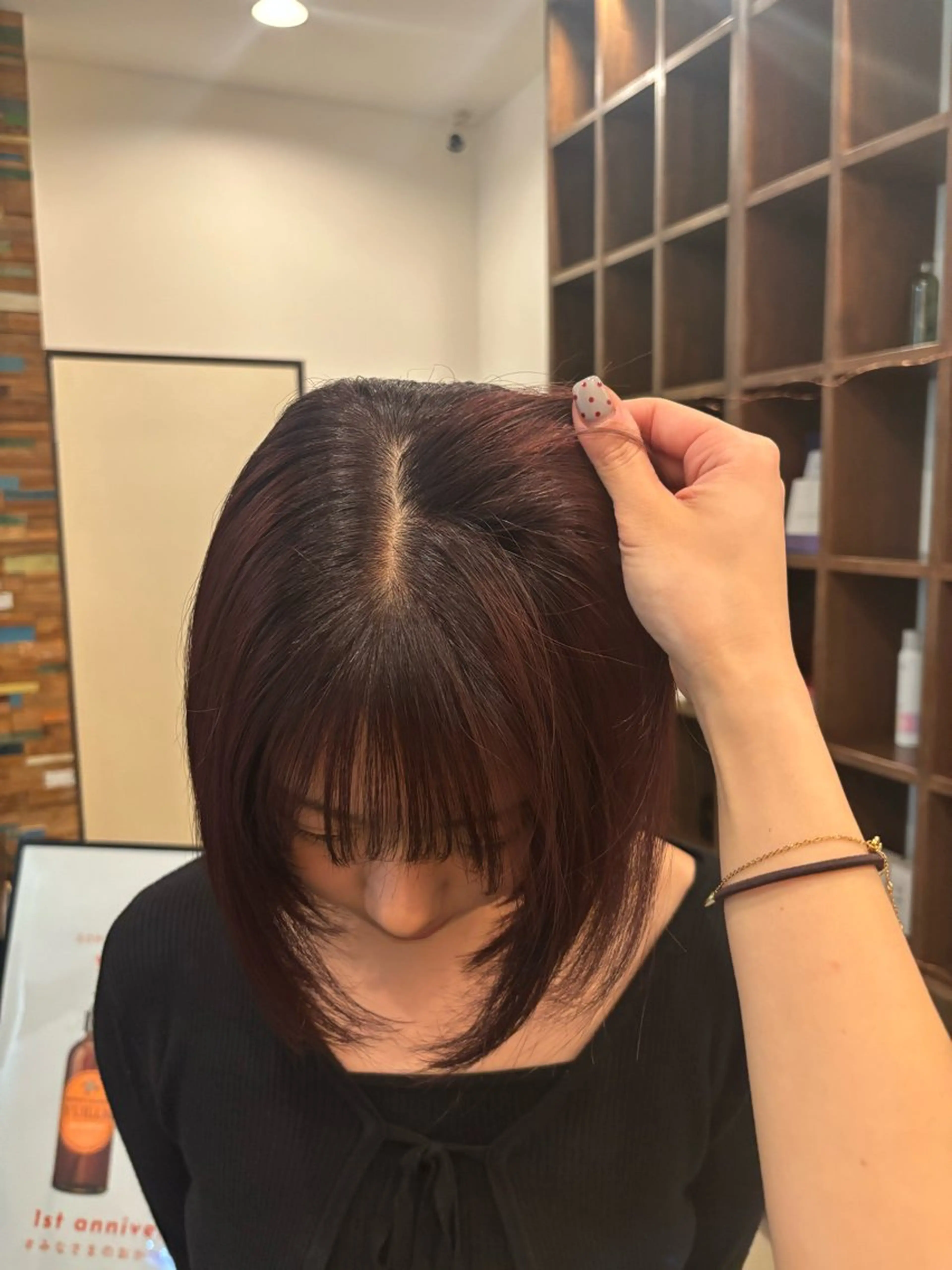 カラー ブリーチ レッドカラー 佐藤 優里のヘアスタイル