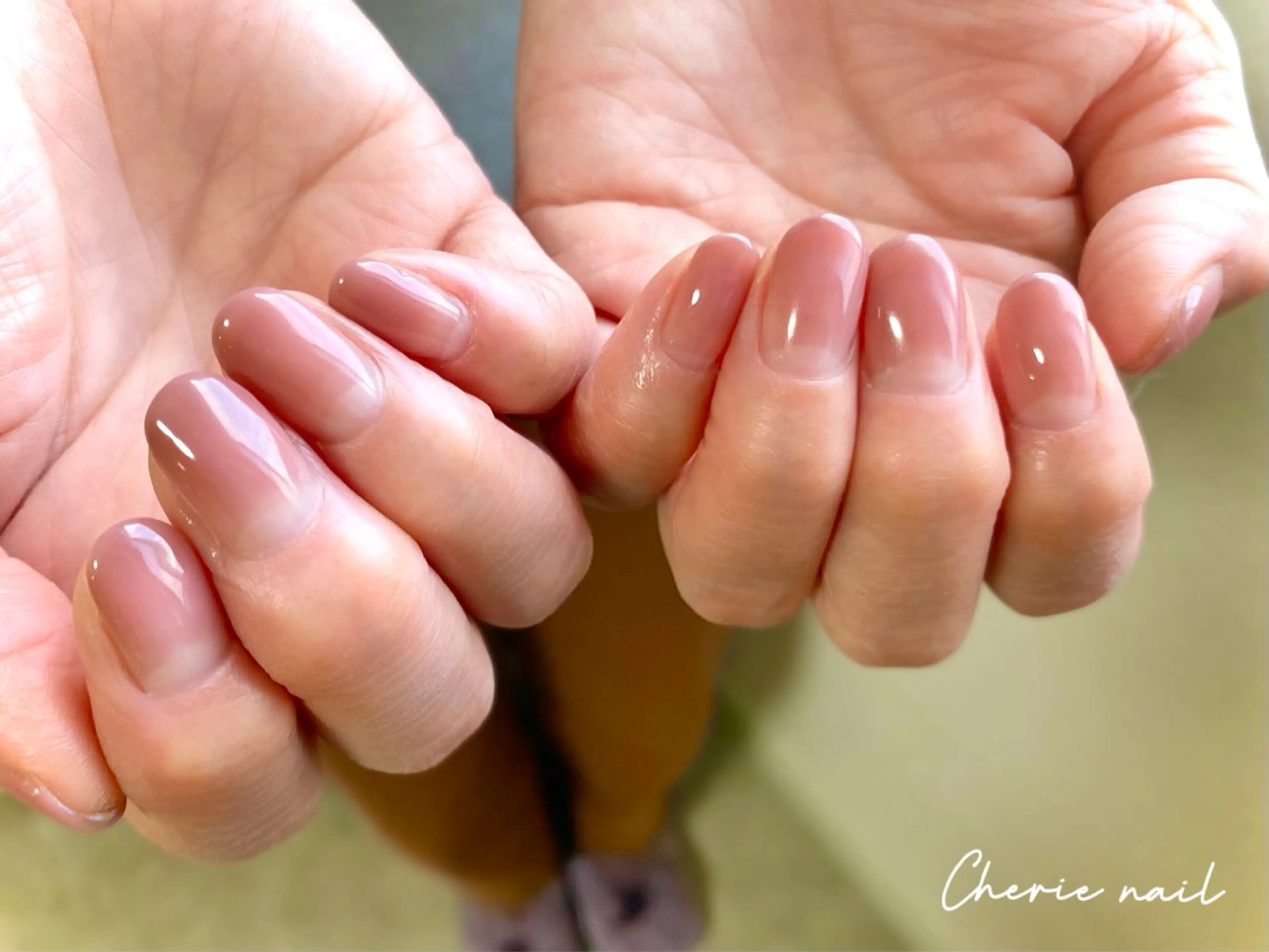 ネイル ジェルネイル グラデーション ワンカラーネイル ピンク Cherienail yunaのネイルデザイン