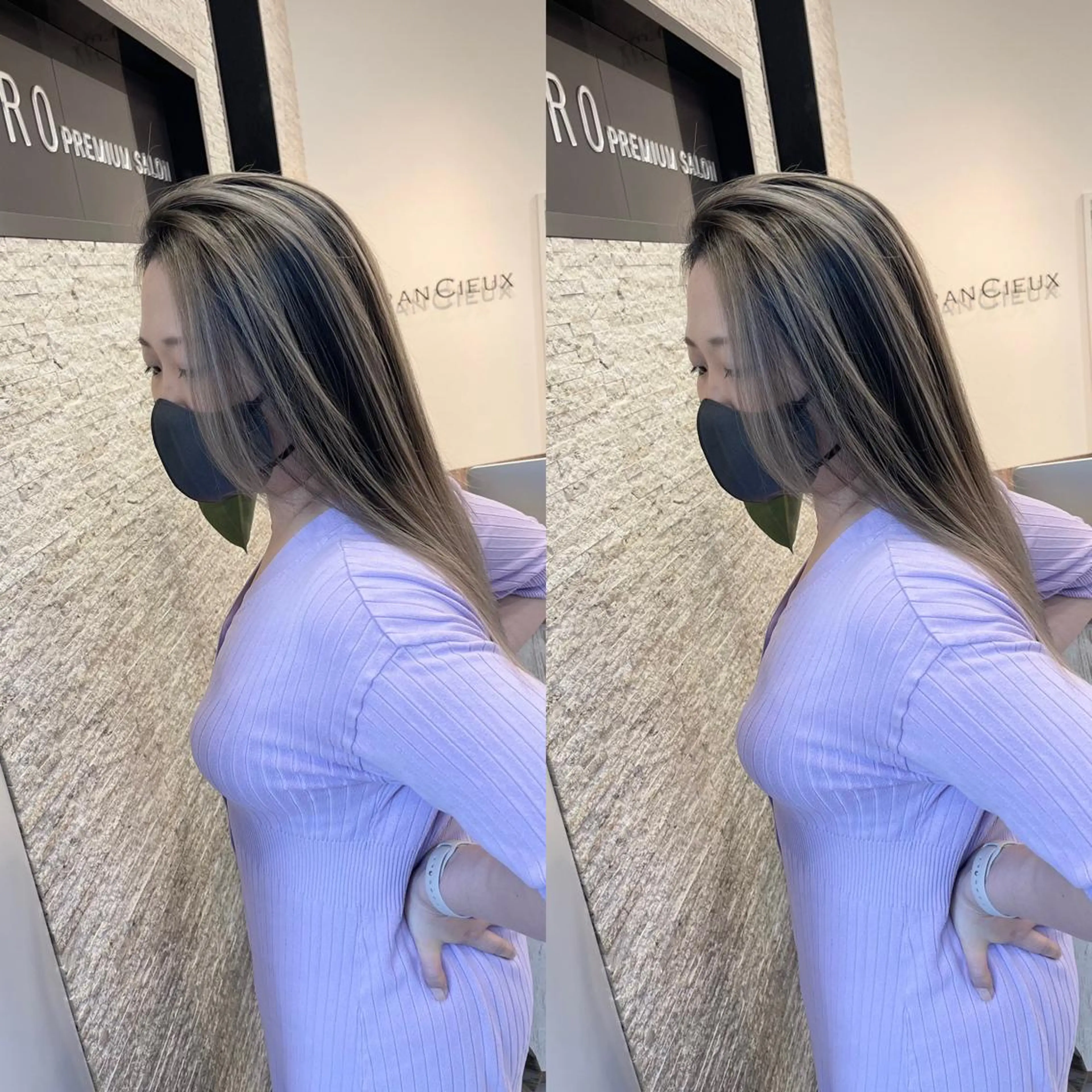 セミロング ヘアカラー トリートメント Y Uのヘアスタイル