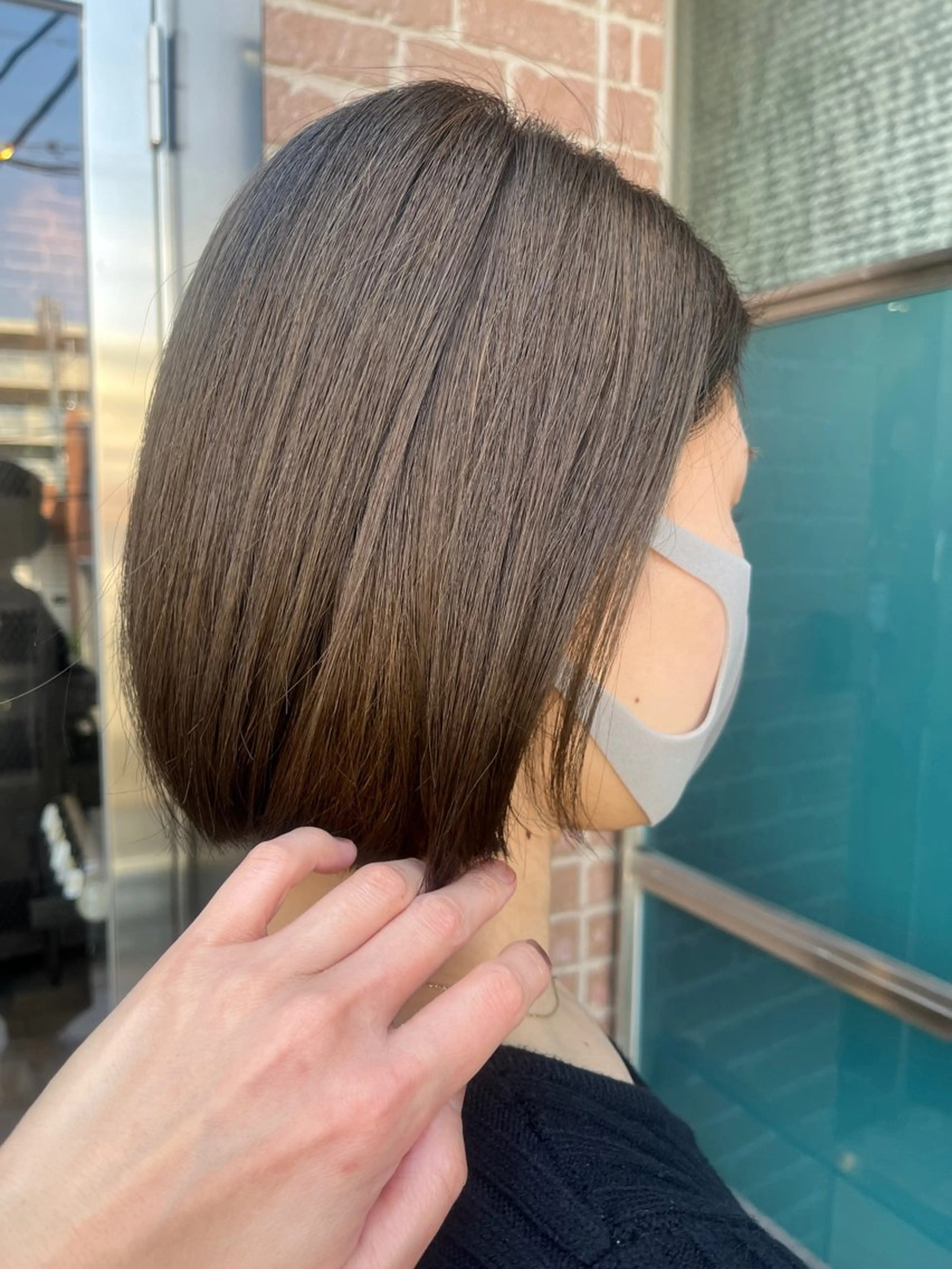ミディアム カラー カット 久木原 ゆりのヘアスタイル