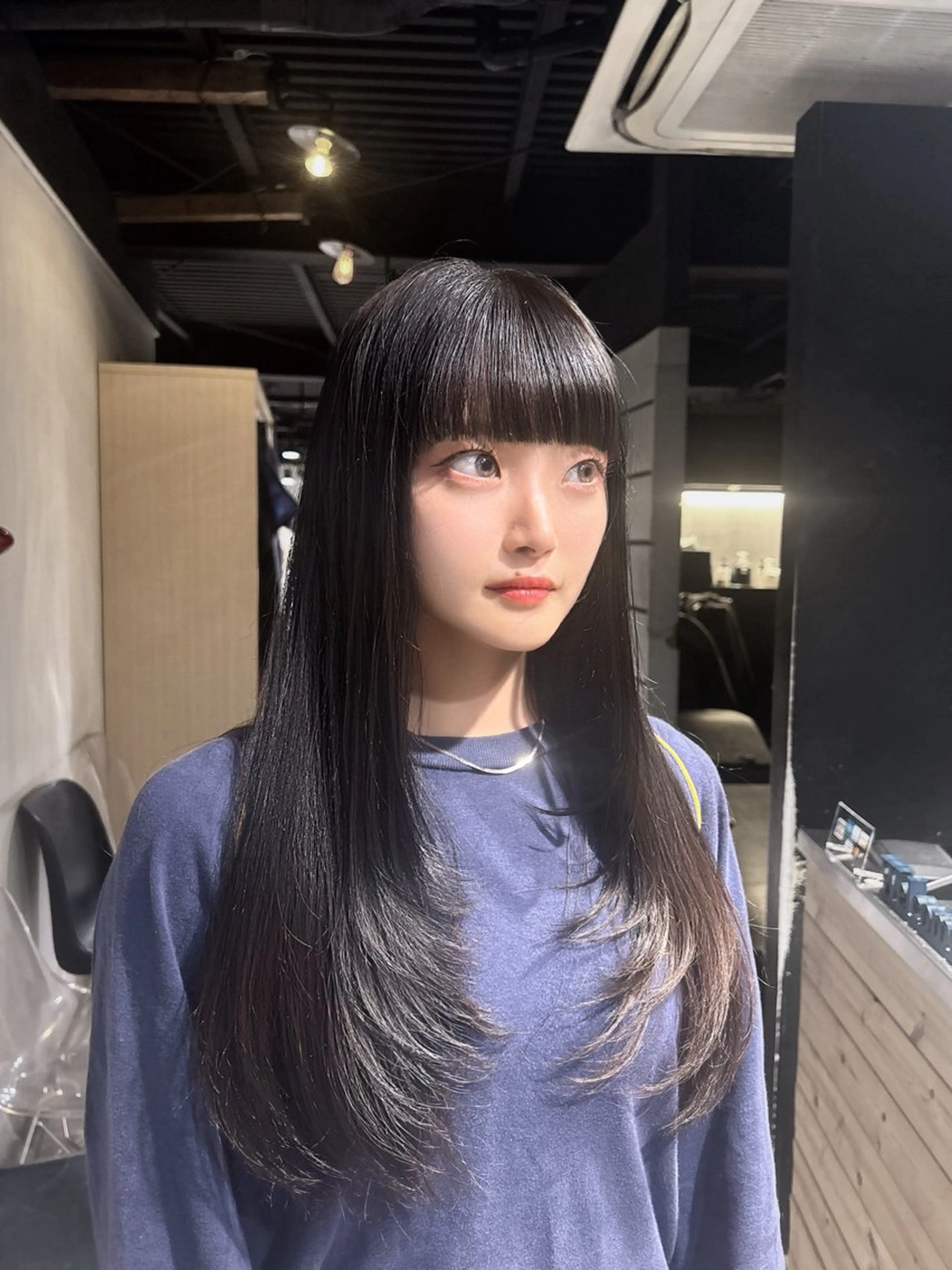 ロング 韓国風カラー 韓国風ヘア レイヤーカット ワンホンレイヤー MEI🎀垢抜けカラ ー🎀韓国styleのヘアスタイル