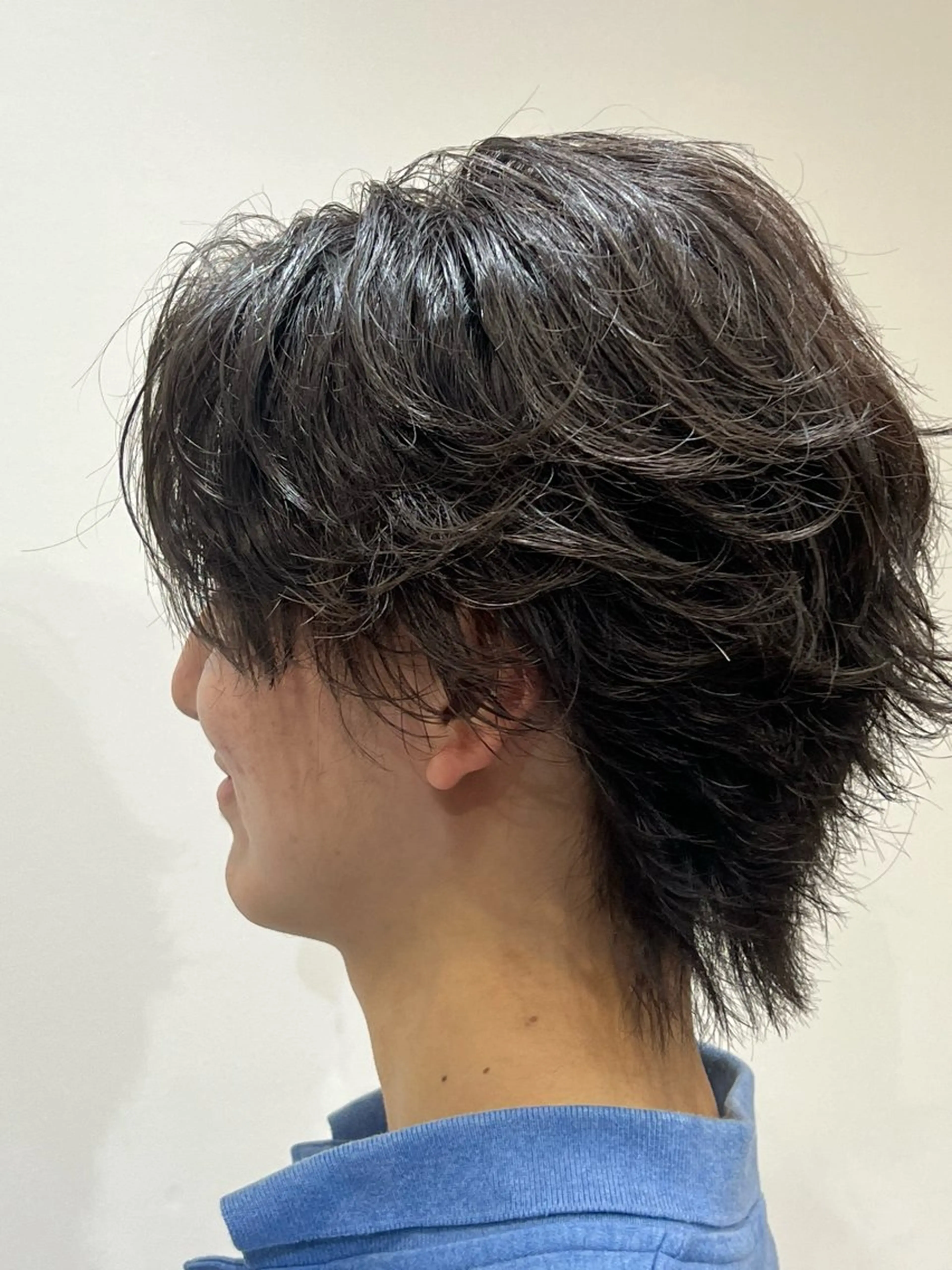 ミディアム ミディアムパーマ ウルフカット カット パーマ 🔥メンズ特化美容師 💥小倉大和💥のヘアスタイル