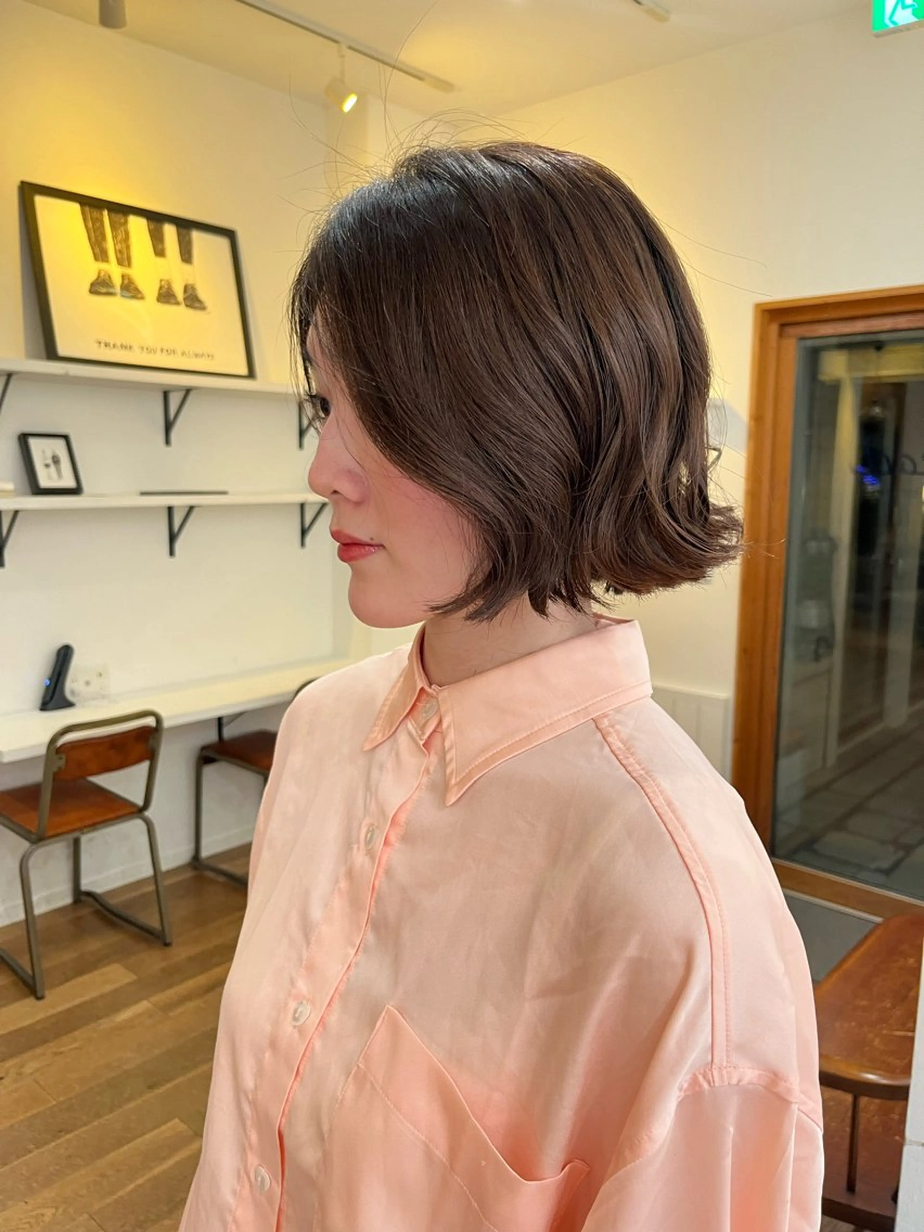 ミディアム カラー ヘアアレンジ ブリーチ ボブ トリートメント カット ヘアカラー トリートメント 無料カットモデル‪✨ ✂️Nanami🌷のヘアスタイル