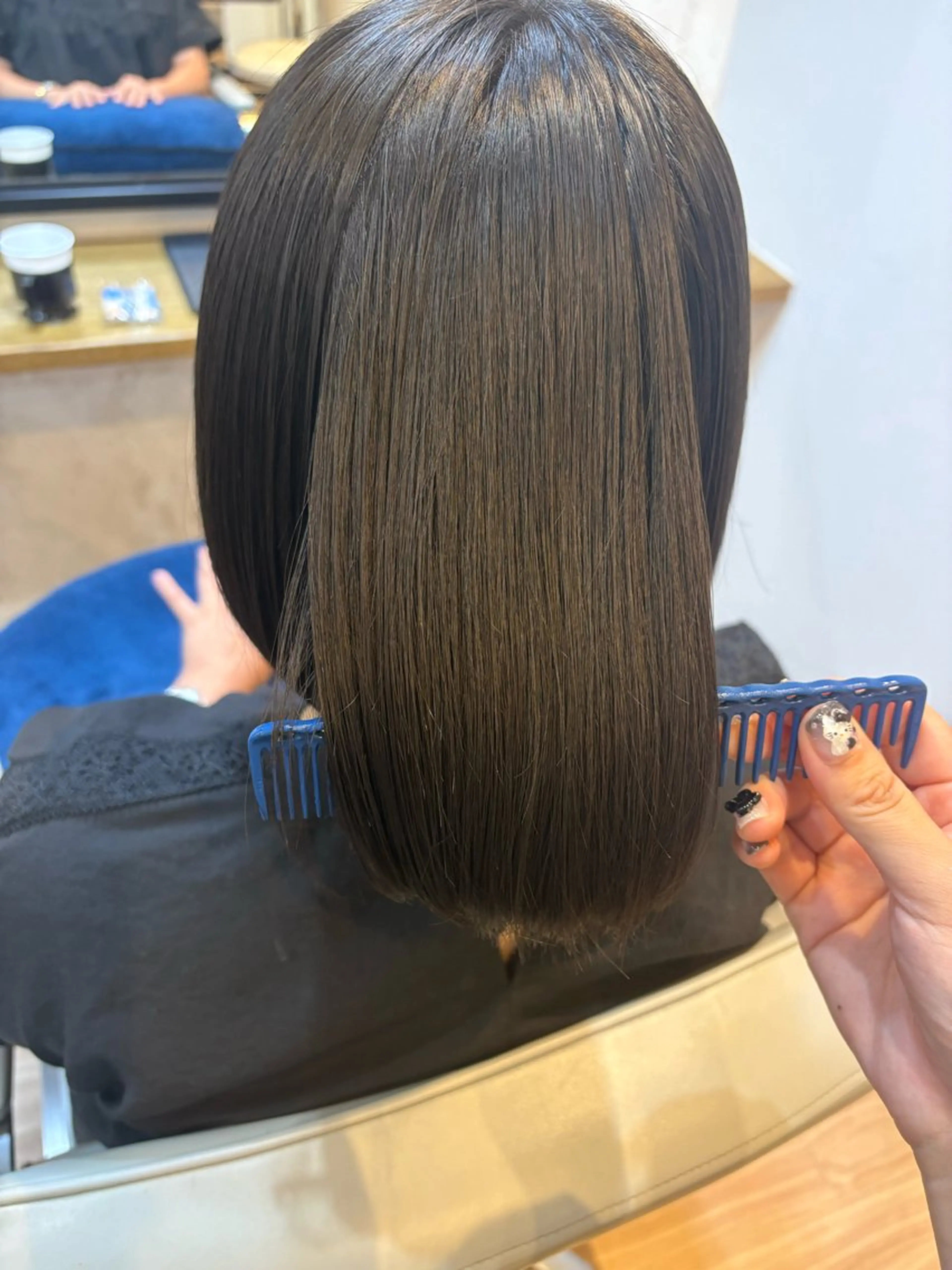 ミディアム 縮毛矯正 韓国ヘアー🇰🇷 MIWAのヘアスタイル