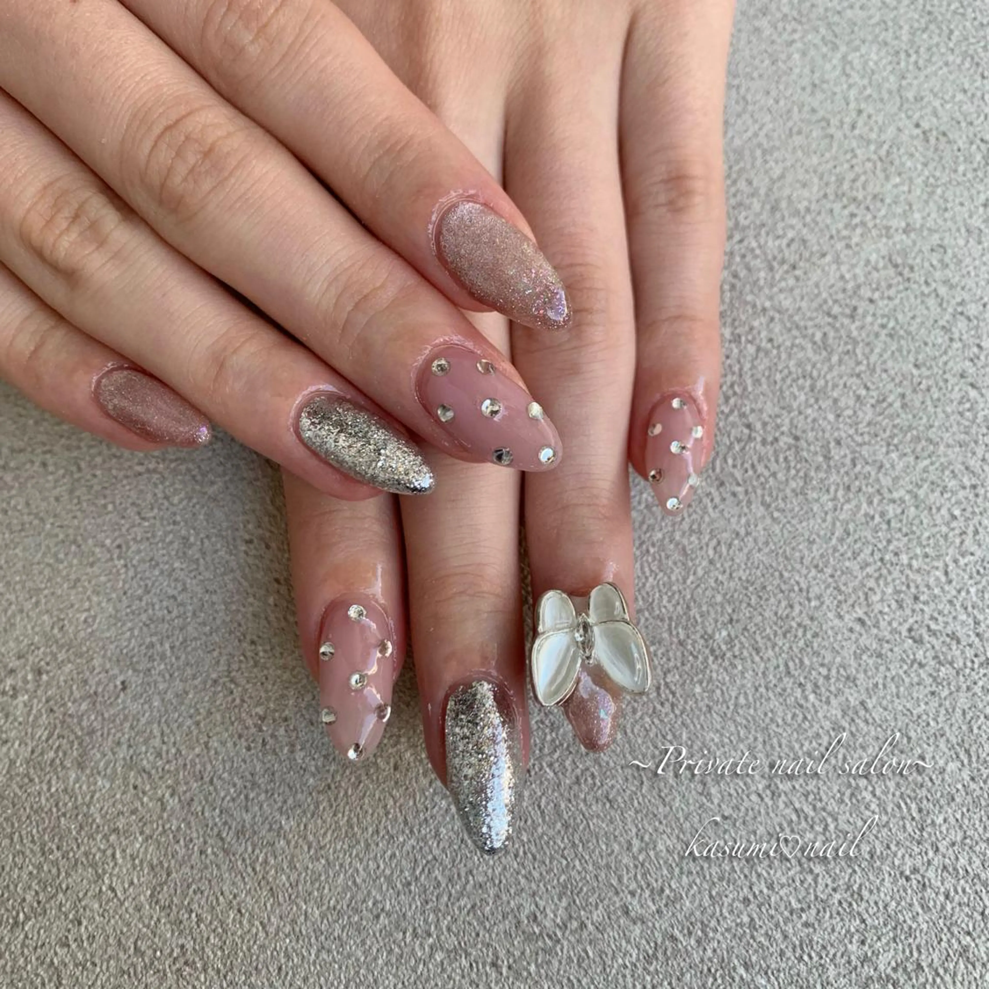 ネイル ラメ(グリッター) マグネットネイル ミラーネイル ニュアンスネイル 冬ネイル KASUMI♡ Nailのネイルデザイン