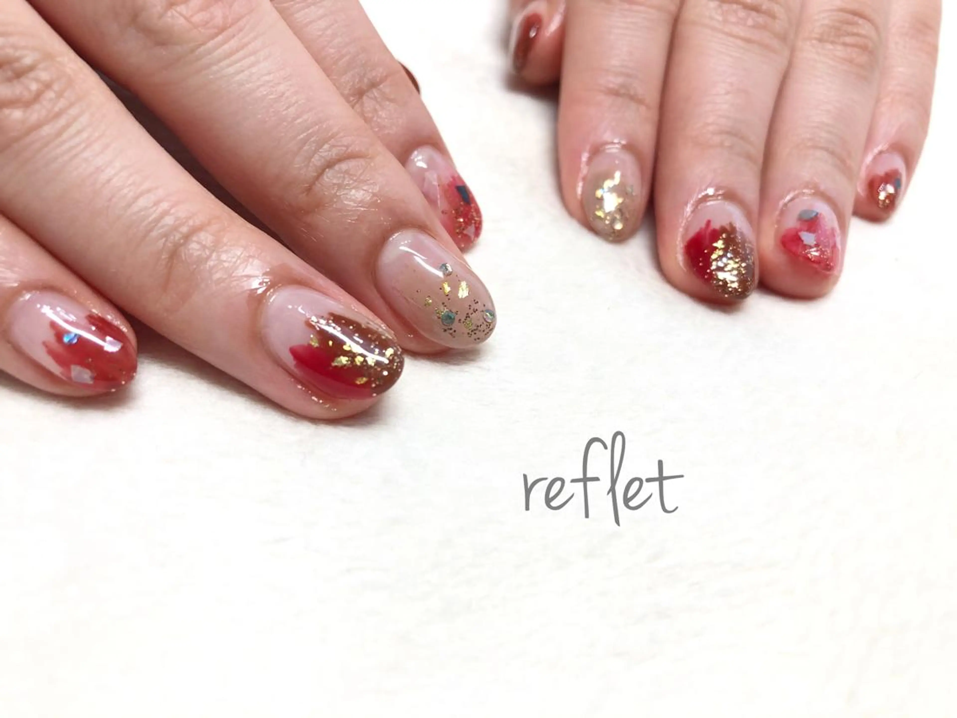 ネイル ニュアンスネイル ハンドネイル reflet nailのネイルデザイン