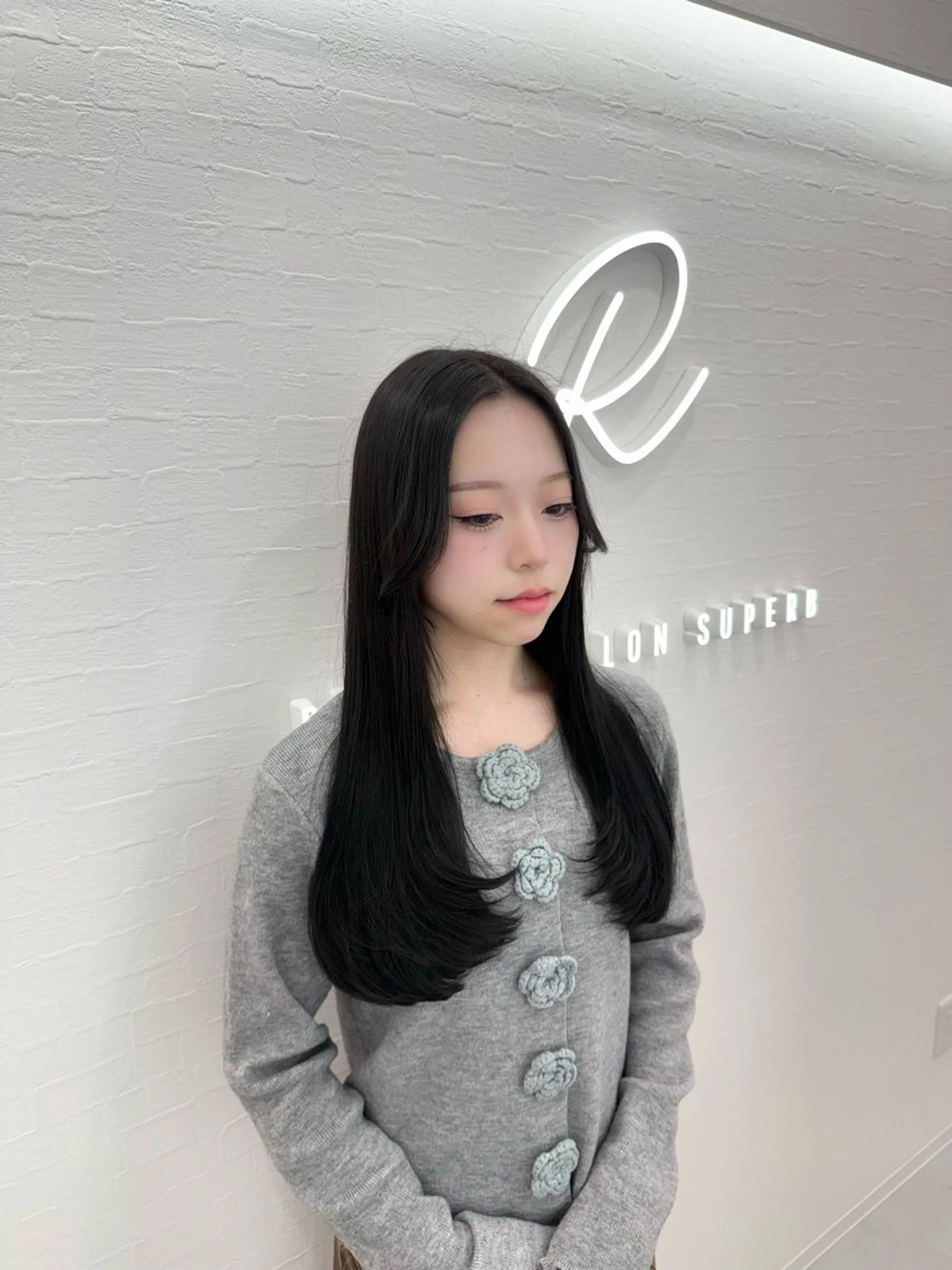 ロング R/🎀 ヘアセット・艶カラーのヘアスタイル