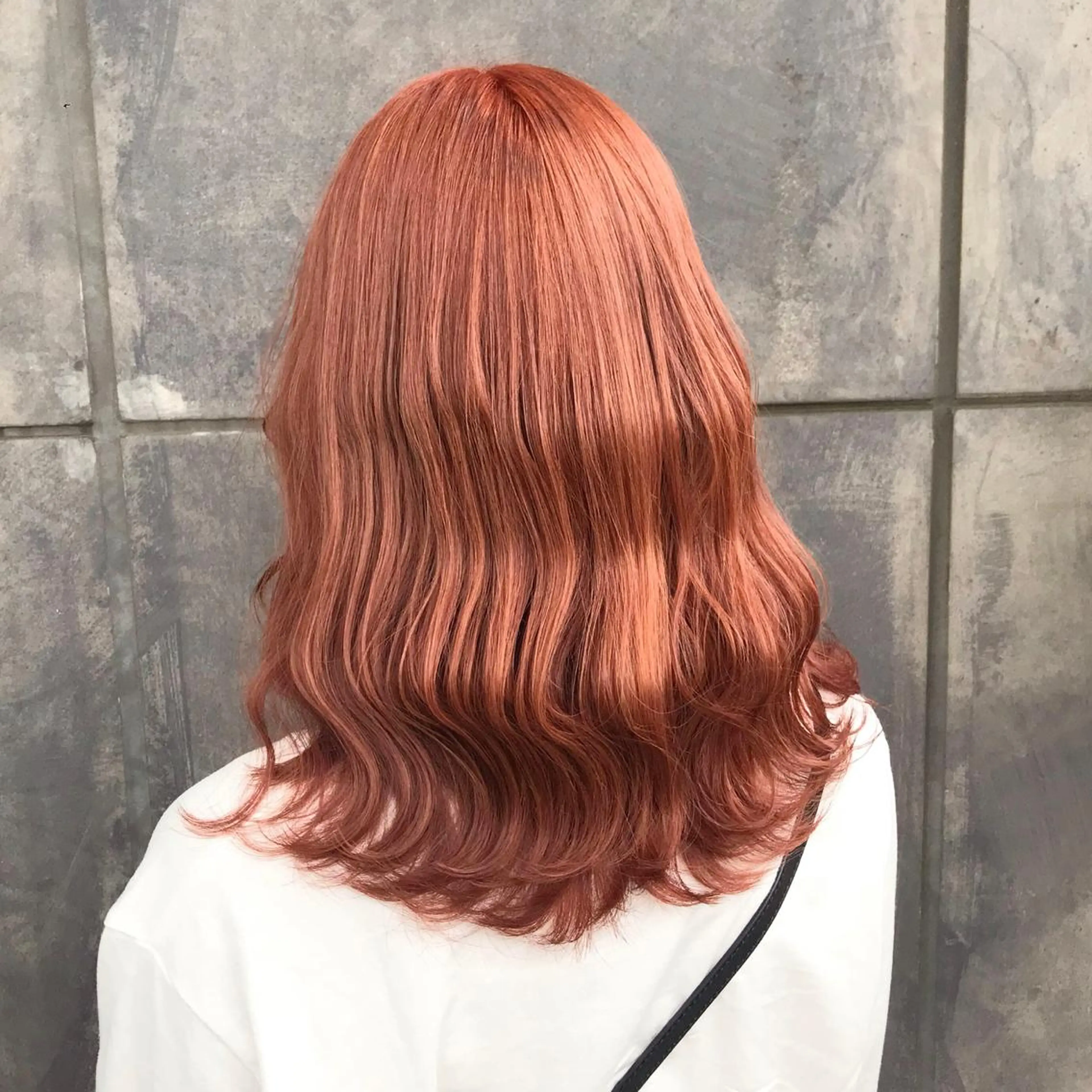 ミディアム カラー ブリーチ オレンジ ピンクカラー タンバルモリ ヨシンモリ K-POP好き美容師 🇰🇷Kai.Yのヘアスタイル