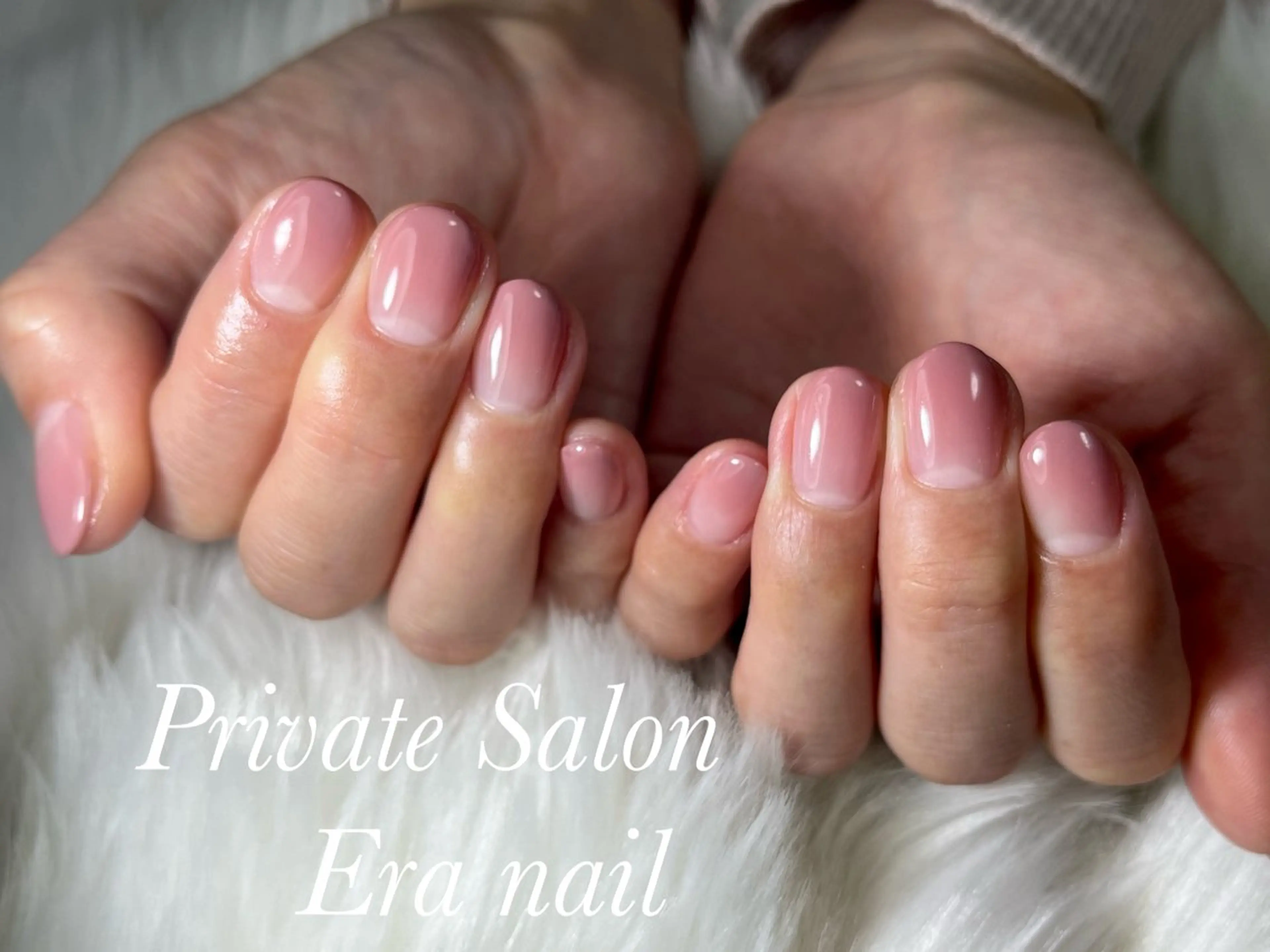 ネイル グラデーション オフィスネイル ピンク Era nailのネイルデザイン