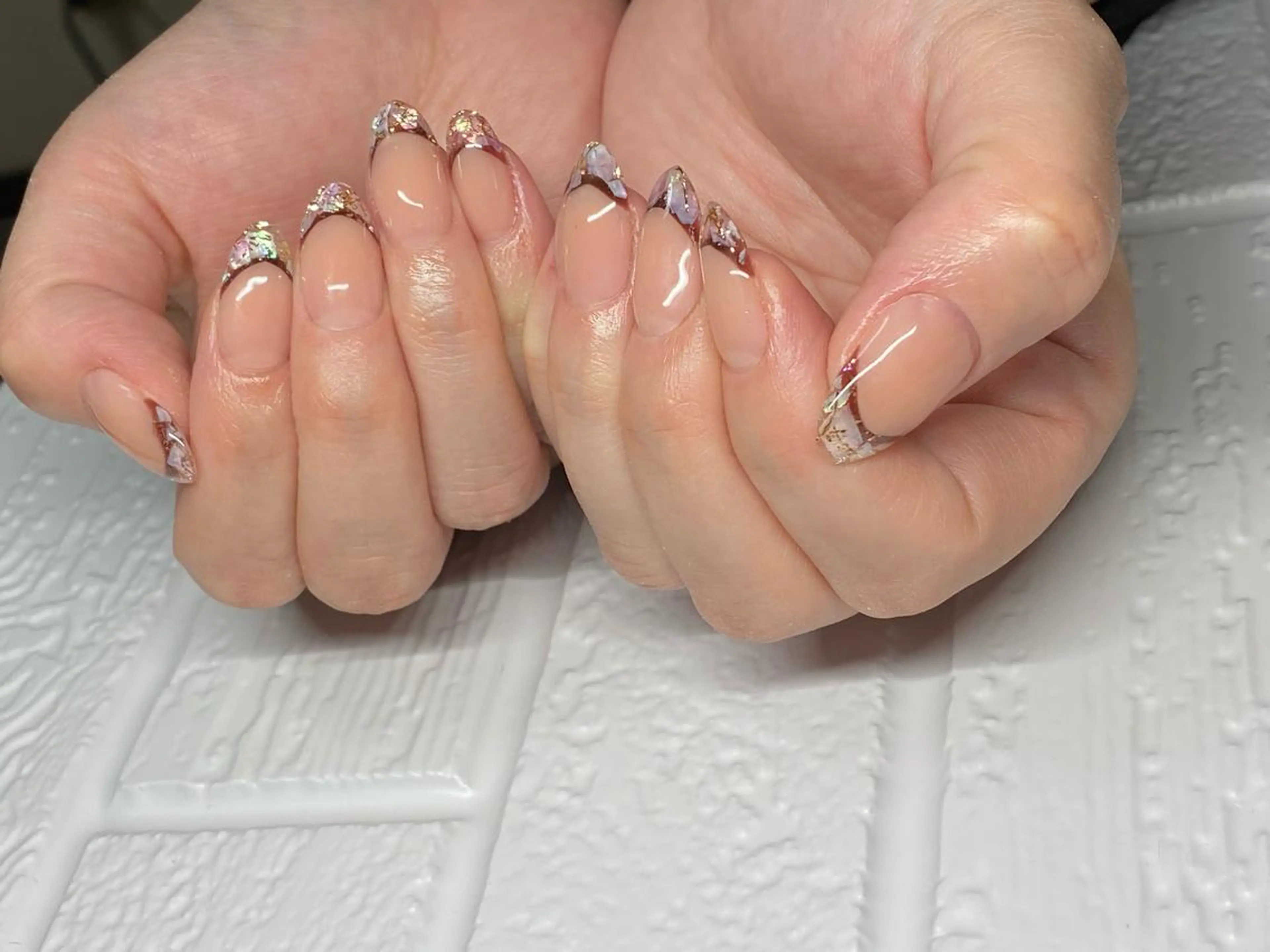 ネイル フレンチネイル キラキラネイル akita kazumiのネイルデザイン