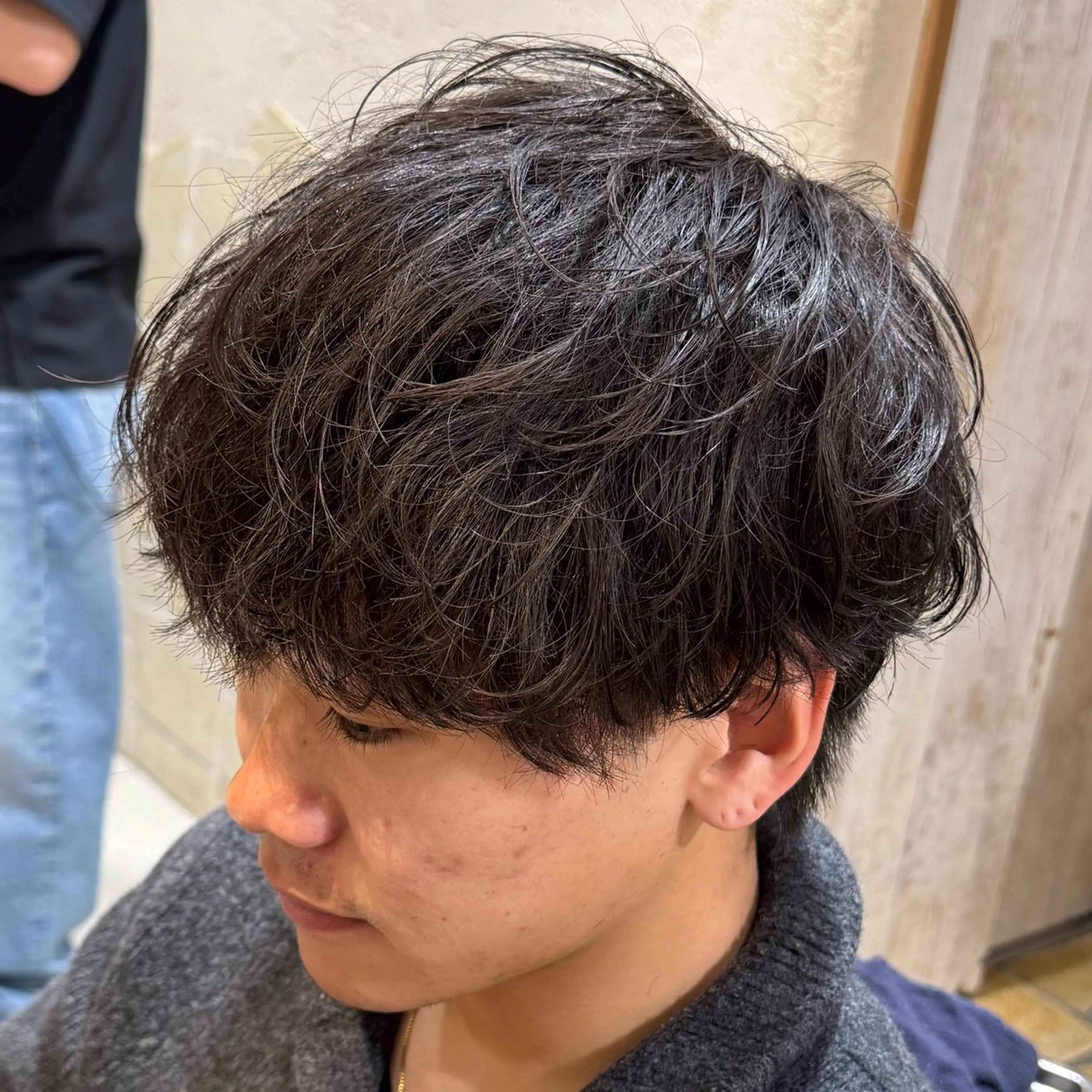 ショート カラー パーマ ヘアアレンジ メンズ カット パーマ 新宿のパーマ職人/ メンズパーマ/石見のヘアスタイル